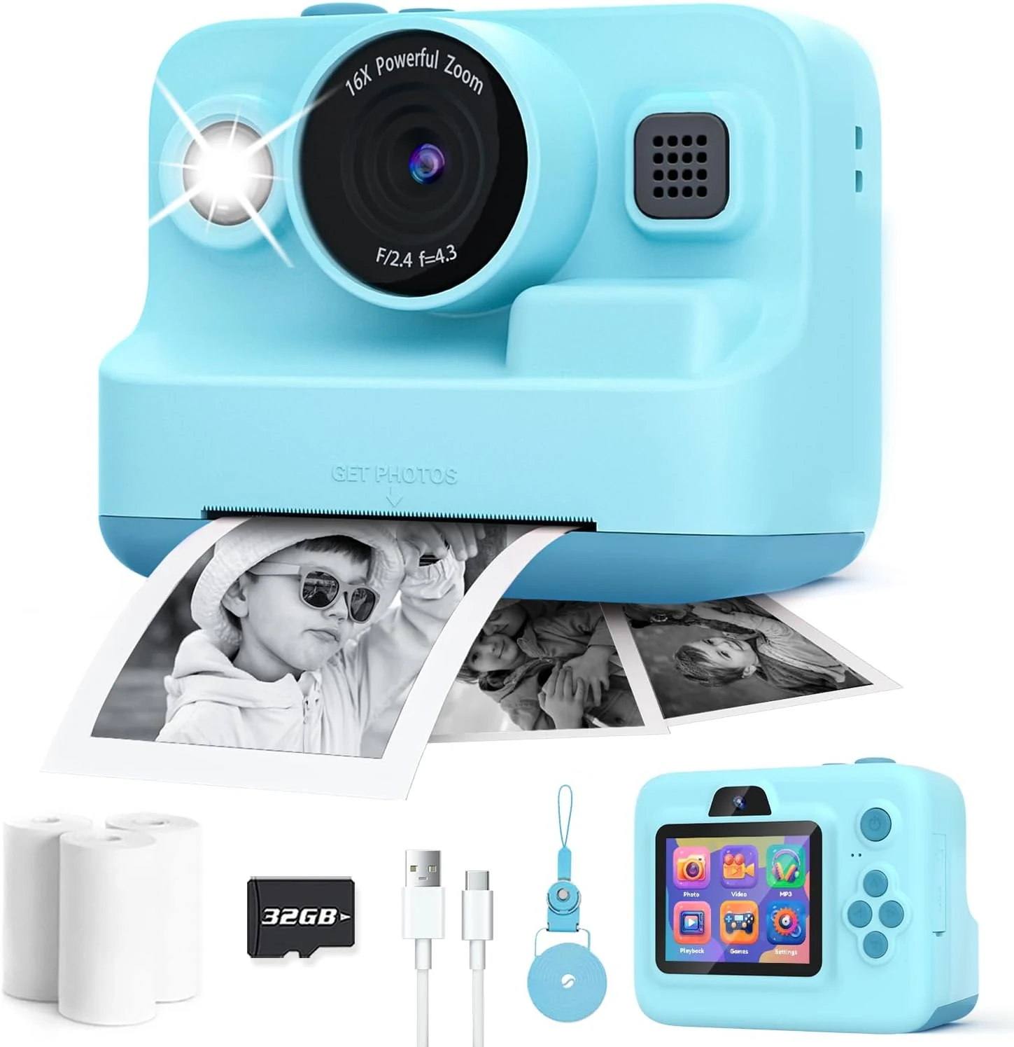 Dylanto Kids Camera Instant Print,1080P Kids Instant Cameras that Print Photos