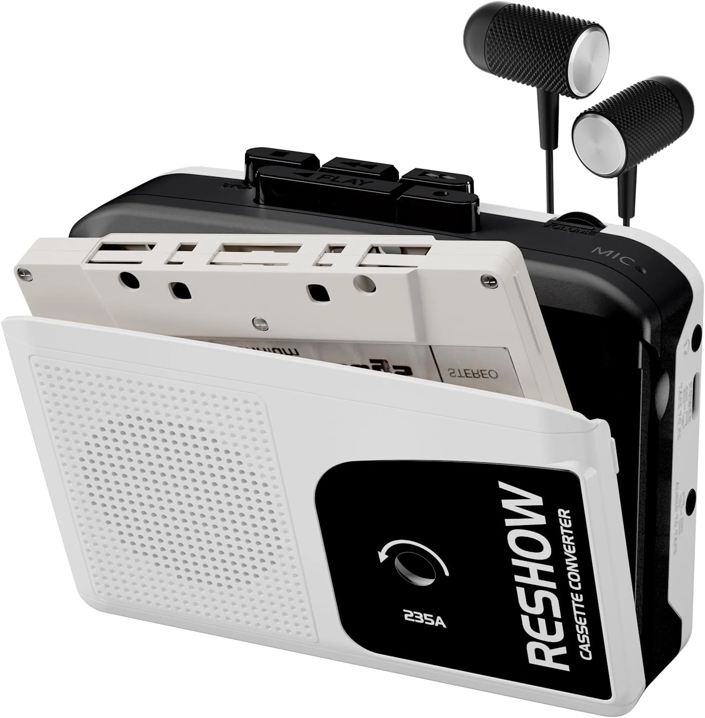 Reshow Portable Cassette Tape Player with Built-in Speaker and Headphone Jack