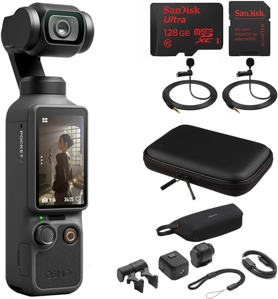 DJI Osmo Pocket 4 Standard Combo 1" CMOS 4K/240fps 3-Axis Gimbal Camera bundle
