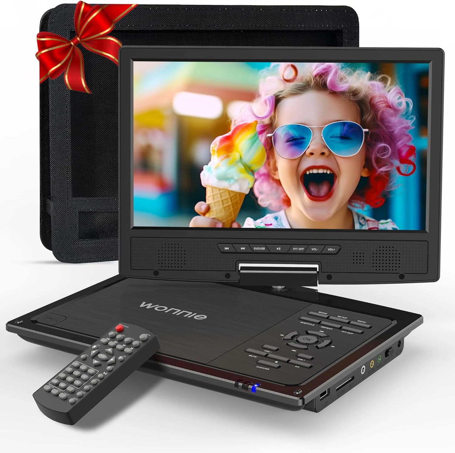 WONNIE 12.5" Portable DVD Player for Car with 10.5" Swivel Screen