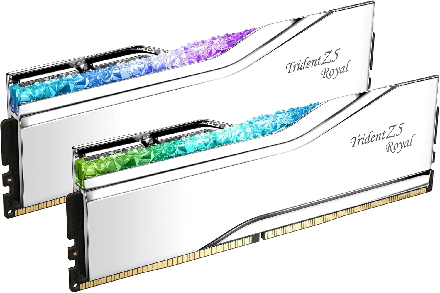G.SKILL Trident Z5 Royal Series DDR5 RAM (Intel XMP 3.0) 32GB (2x16GB) 7200MT/s CL34-45-45-115 1.40V Desktop Computer Memory U-DIMM - Silver (F5-7200J3445G16GX2-TR5S)