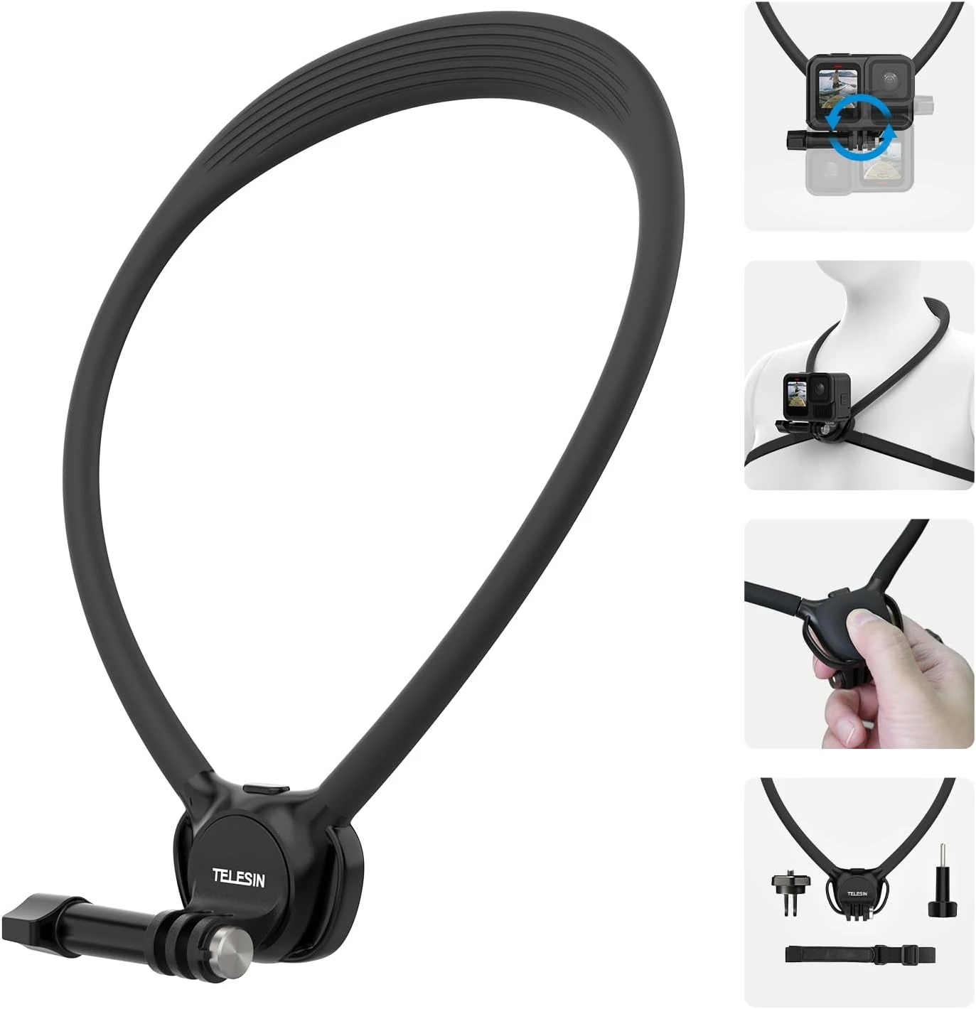 TELESIN Neck Mount SE 2.0 with Air Cushion, Adjustable Chest Strap
