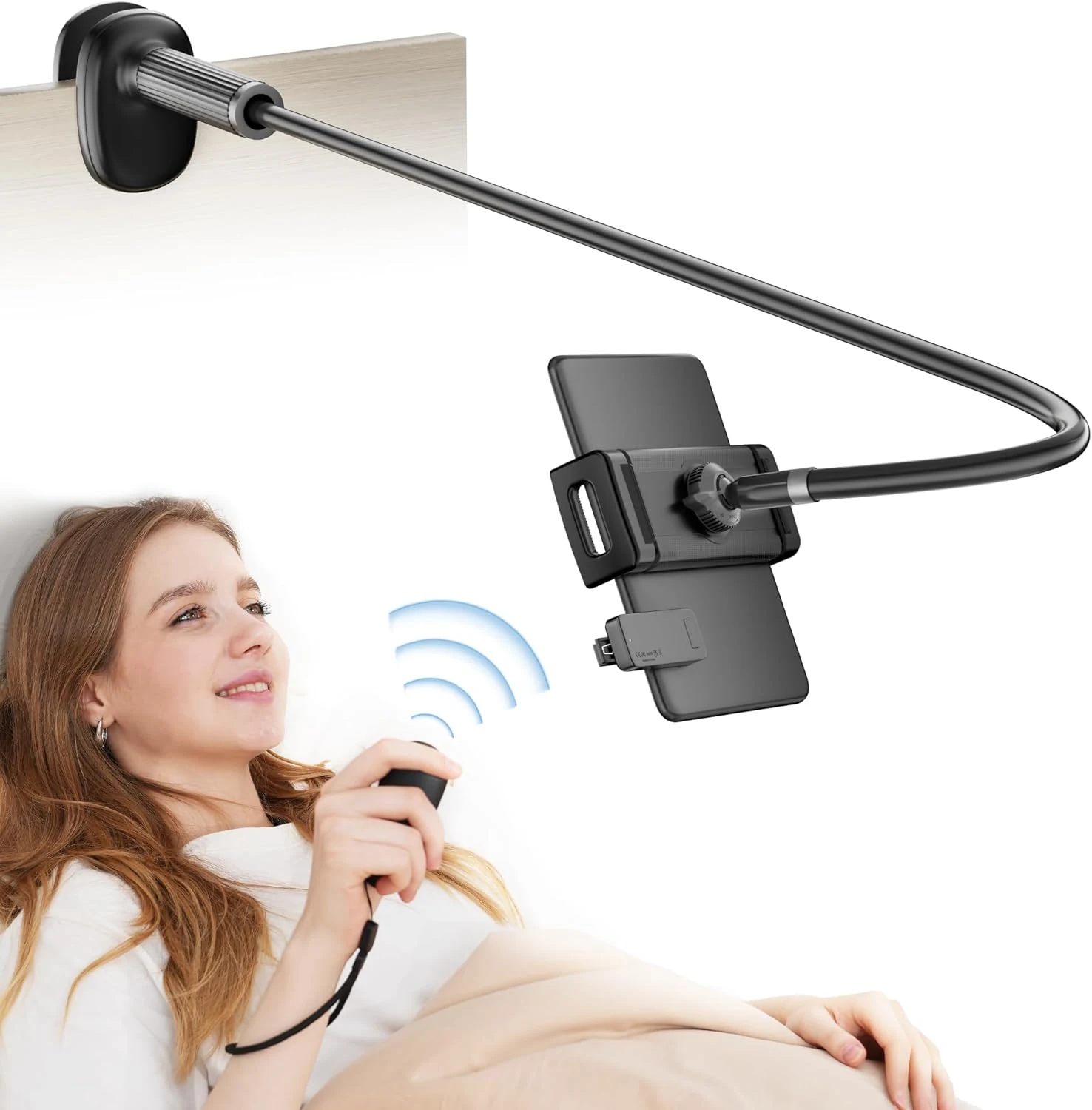 VOLTIFYMAX Gooseneck Kindle Holder with Remote Page Turner for Reading