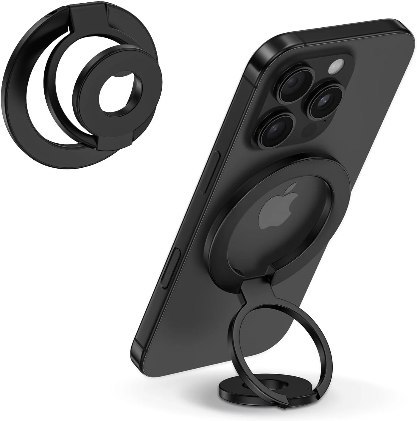 Magnetic Phone Ring Holder for MagSafe Gym Phone Grip Stand Finger Ring Kickstand Dual-Sided Magnetic Stand