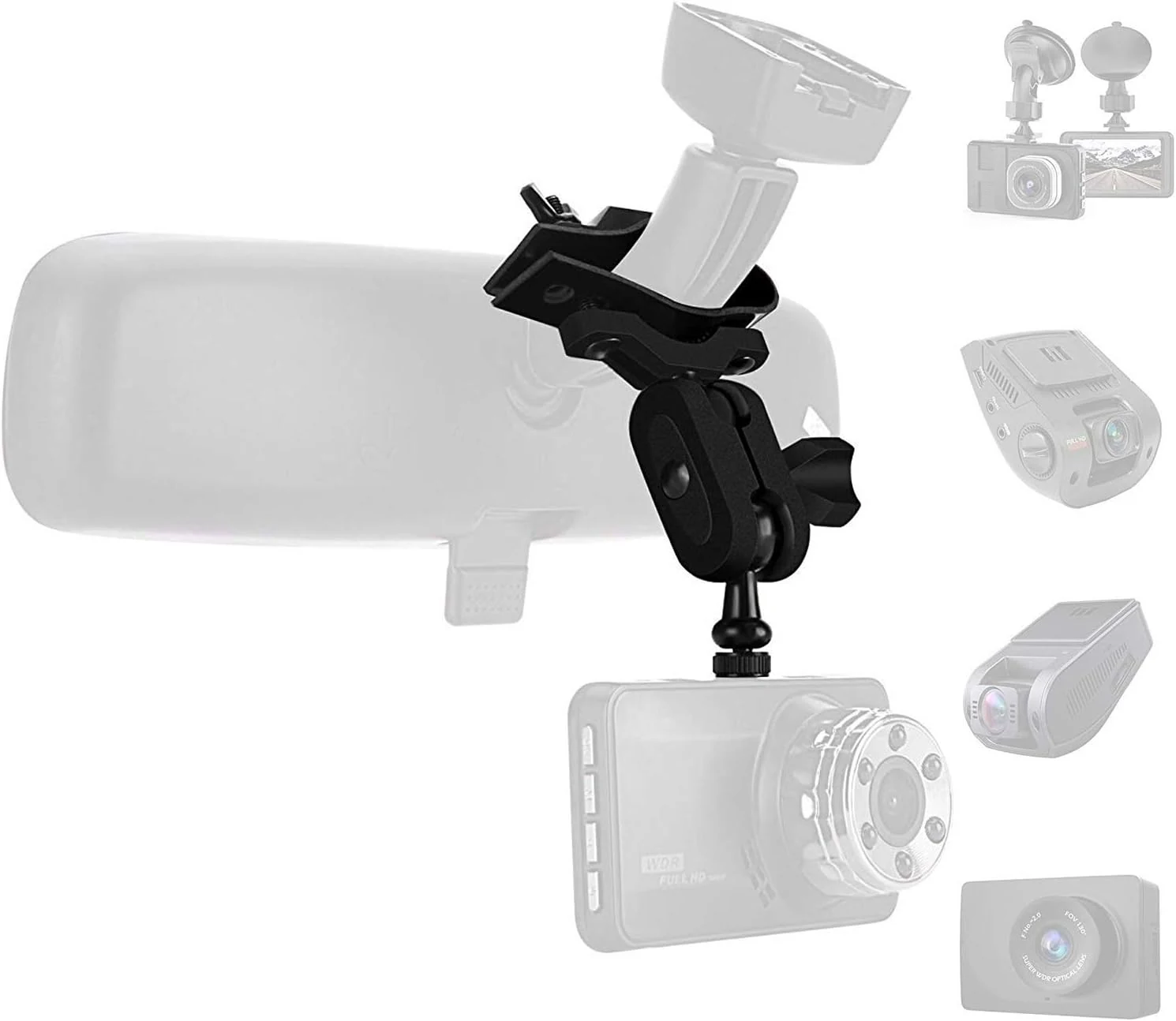 SoeKoa dash cam mirror mount with 16 different joints (compatible with many dash cams)