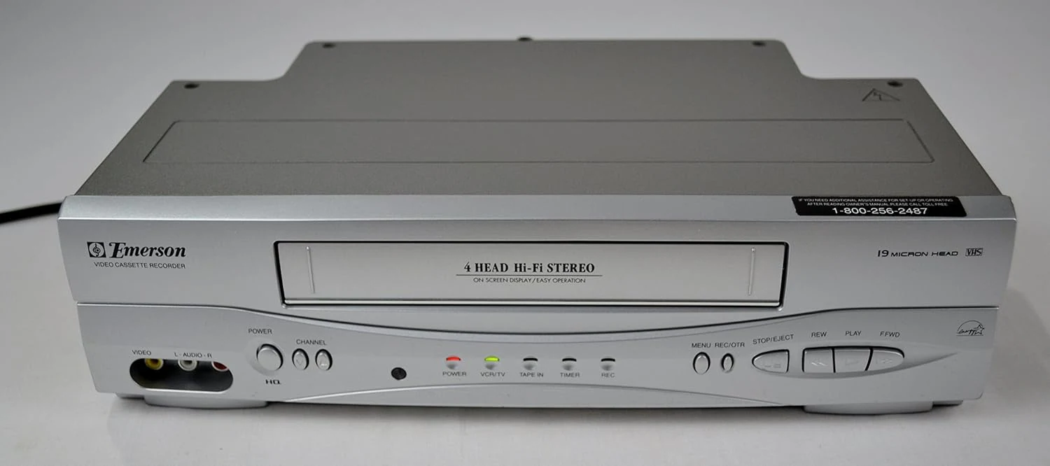 Emerson EWV603 4 Head HIFI Stereo ON-SCREEN MENU Video Player / Recorder (VCR) with 19 Micron Heads