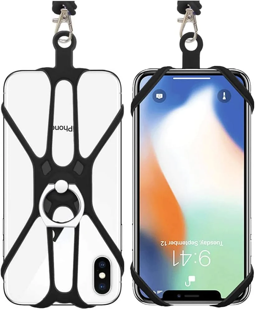 Kinizuxi 2 Pcs Cell Phone Lanyard Crossbody with Adjustable Neck Strap and Phone Ring Grip