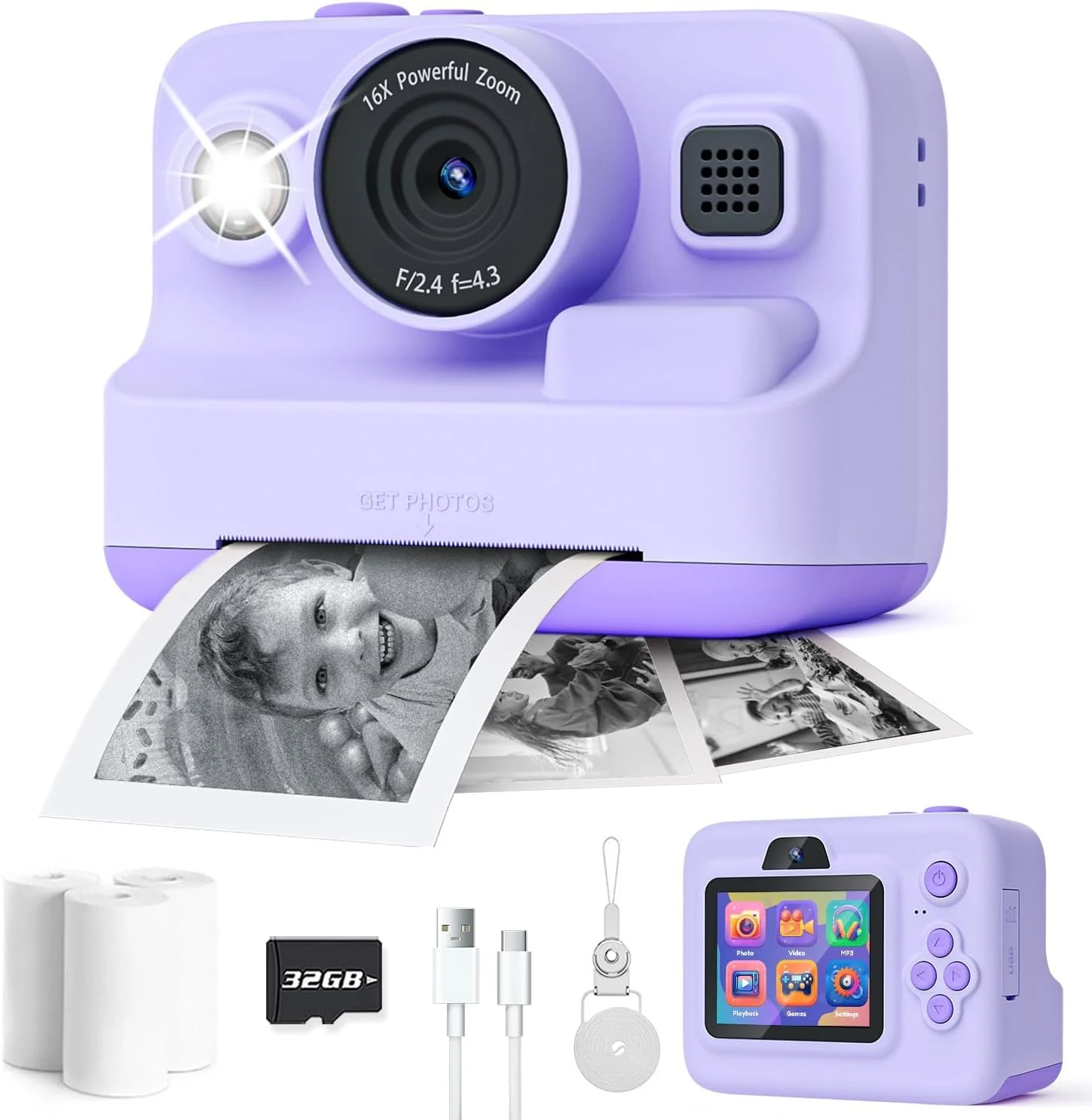 Dylanto Instant Print Camera for Kids (2.4-inch screen)
