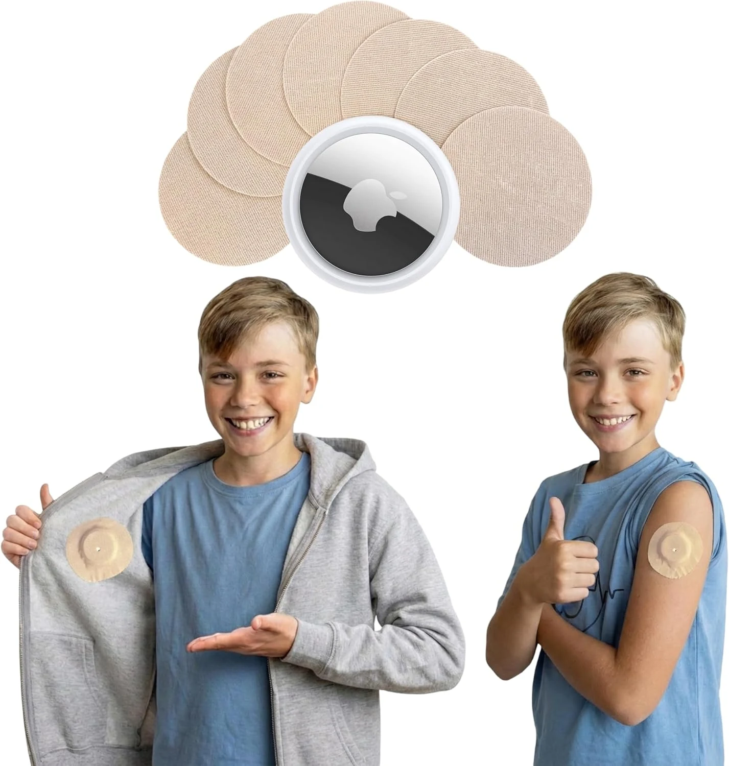 Airtag Sticker - Compatible with Apple Airtag, Airtag Holder for Kids, Luggage, Clothing (Skin-Colored, 25-Pack)
