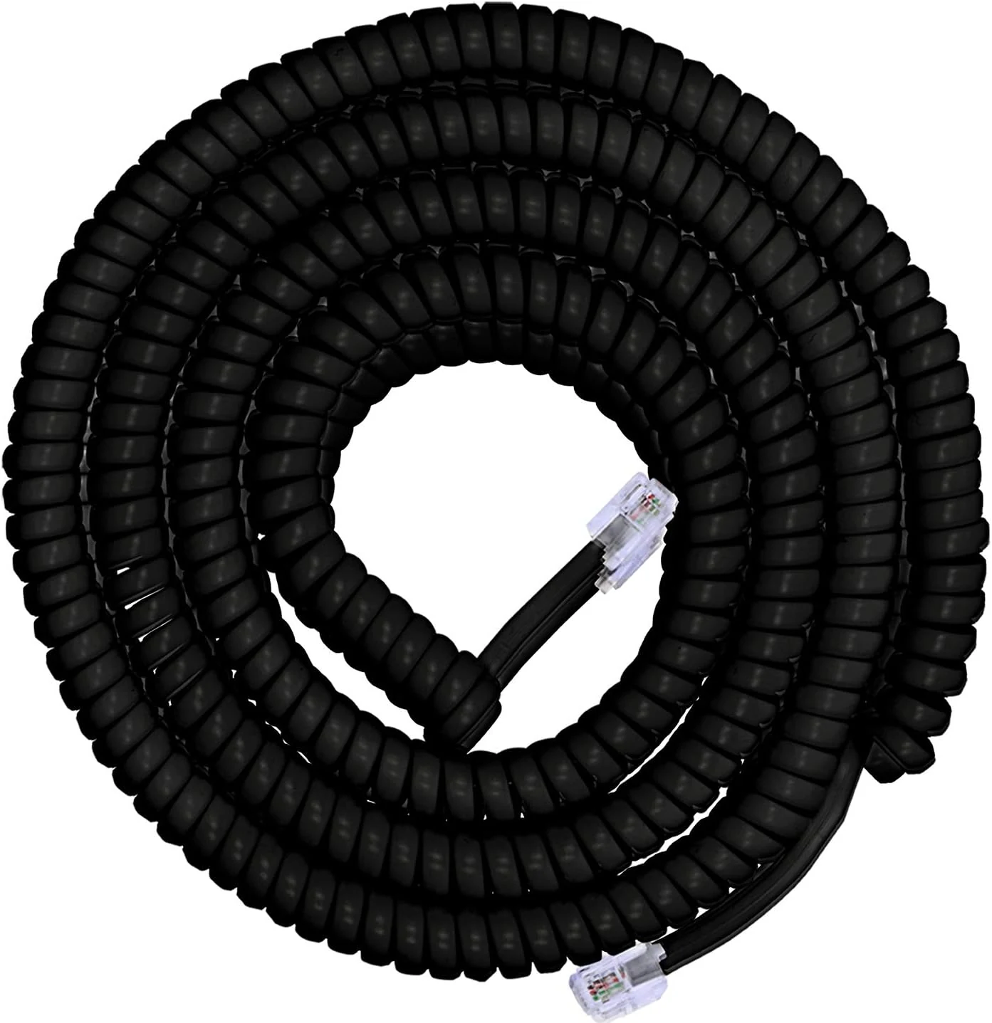 Power Gear Coiled Telephone Cord, 4 Feet Coiled, 25 Feet Uncoiled