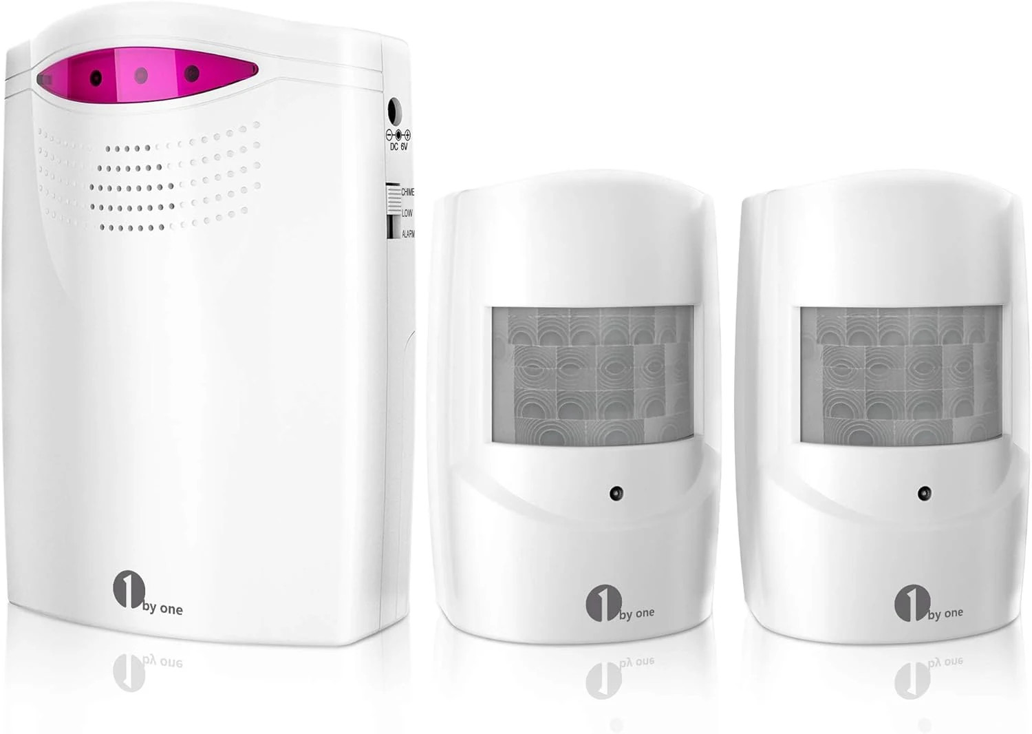 Driveway Alarm Wireless Outside, 1 BY ONE Motion Sensor Alarm 1000ft/300m Range Extra Loud Chimes Security Alarm System with 1 Receiver 2 Weatherproof Infrared Sensors