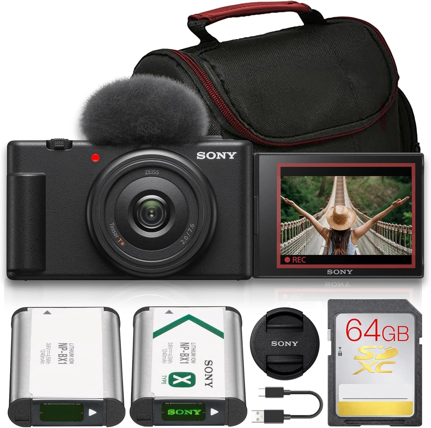 Sony ZV-1F Vlogging Camera Bundle (Black)