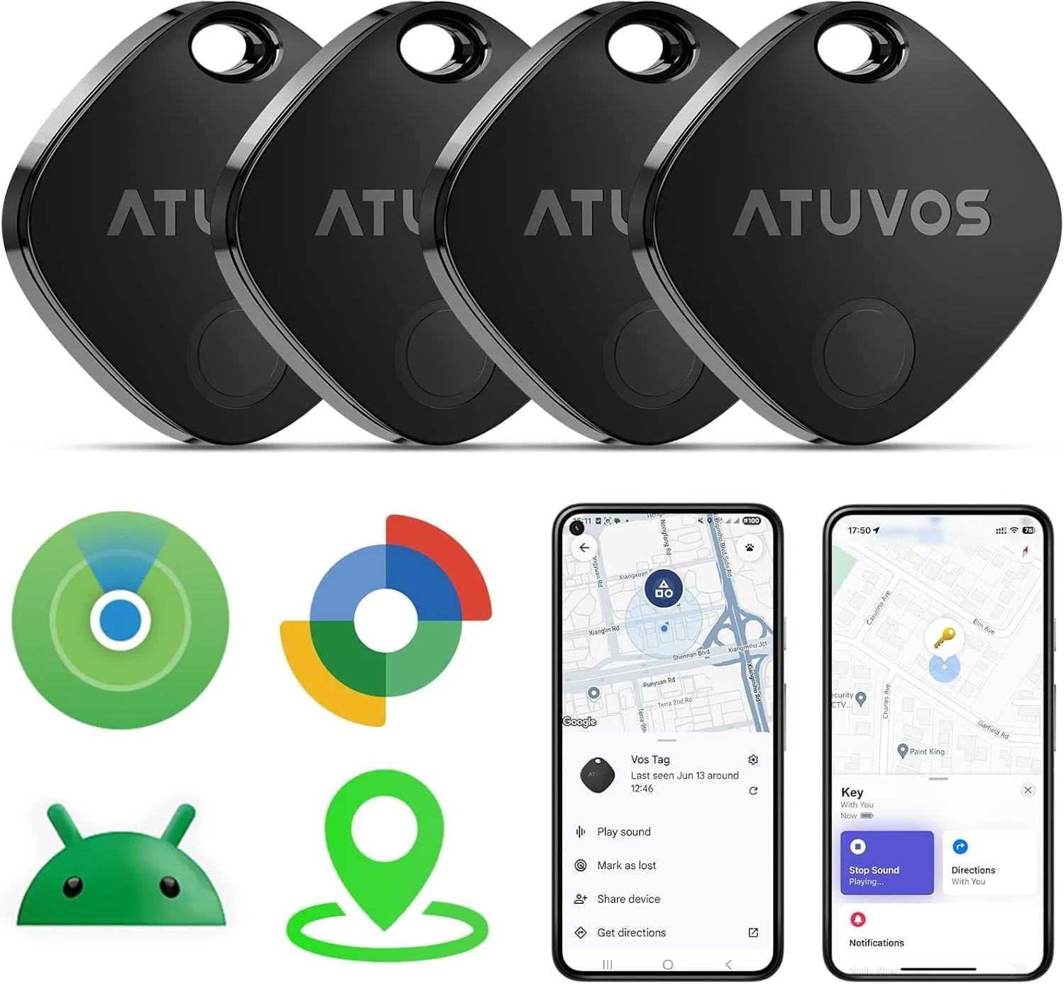 ATUVOS Air Tags-4 Pack for Android & iOS, Air Tracker review