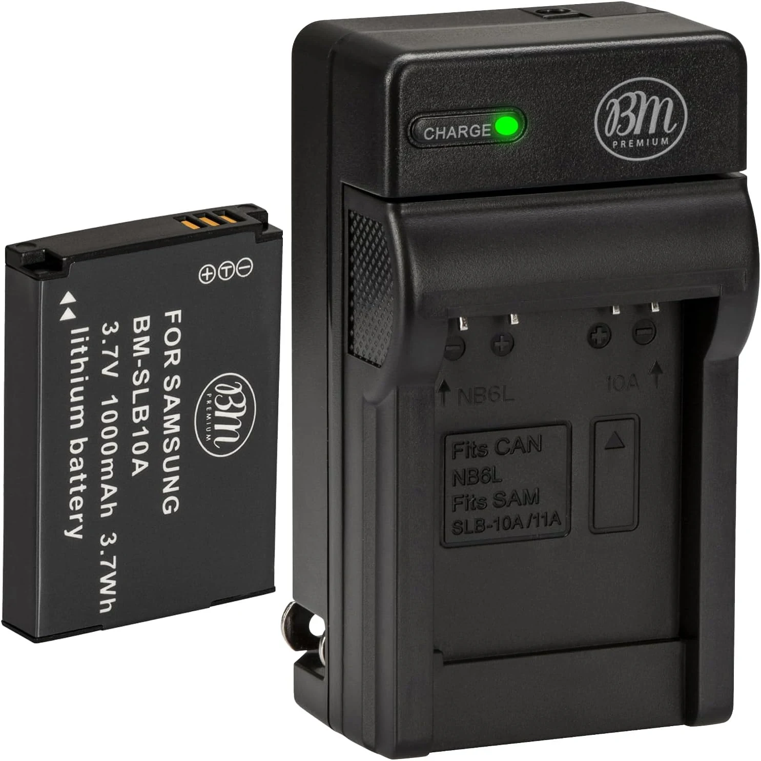 SLB-10A Battery and Battery Charger for Samsung EX2F HZ15W SL202