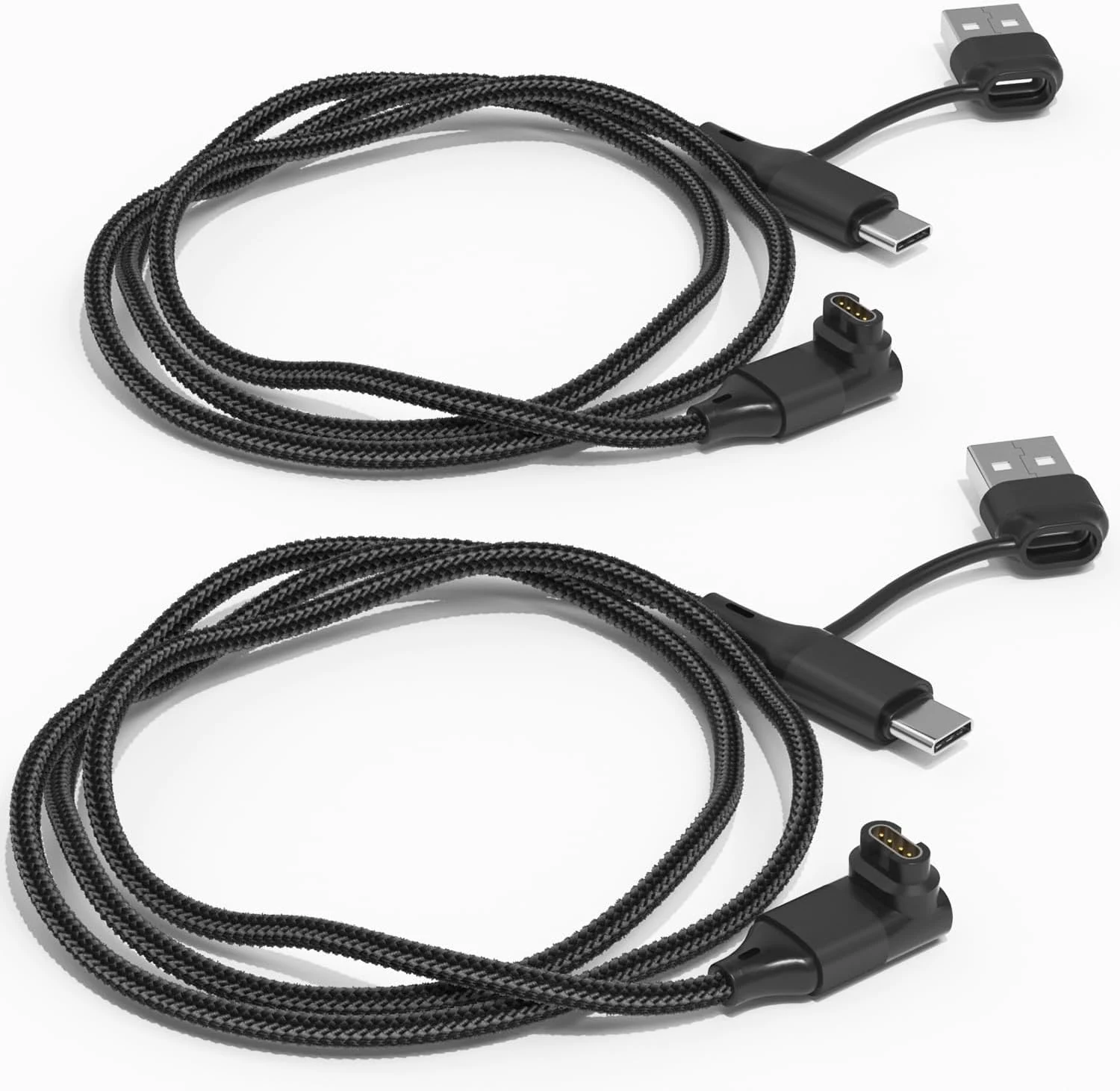 2 in 1 for Garmin Watch Charger Cable 3.3FT 2-Pack, USB Charging Cord with Type-C for Fenix 8 7 7X 6 Pro,Forerunner 970 965 570 265 255 165 55,Vivoactive 5 4,Instinct,Venu 3 3S X1,Epix,Vivomove,Tactix