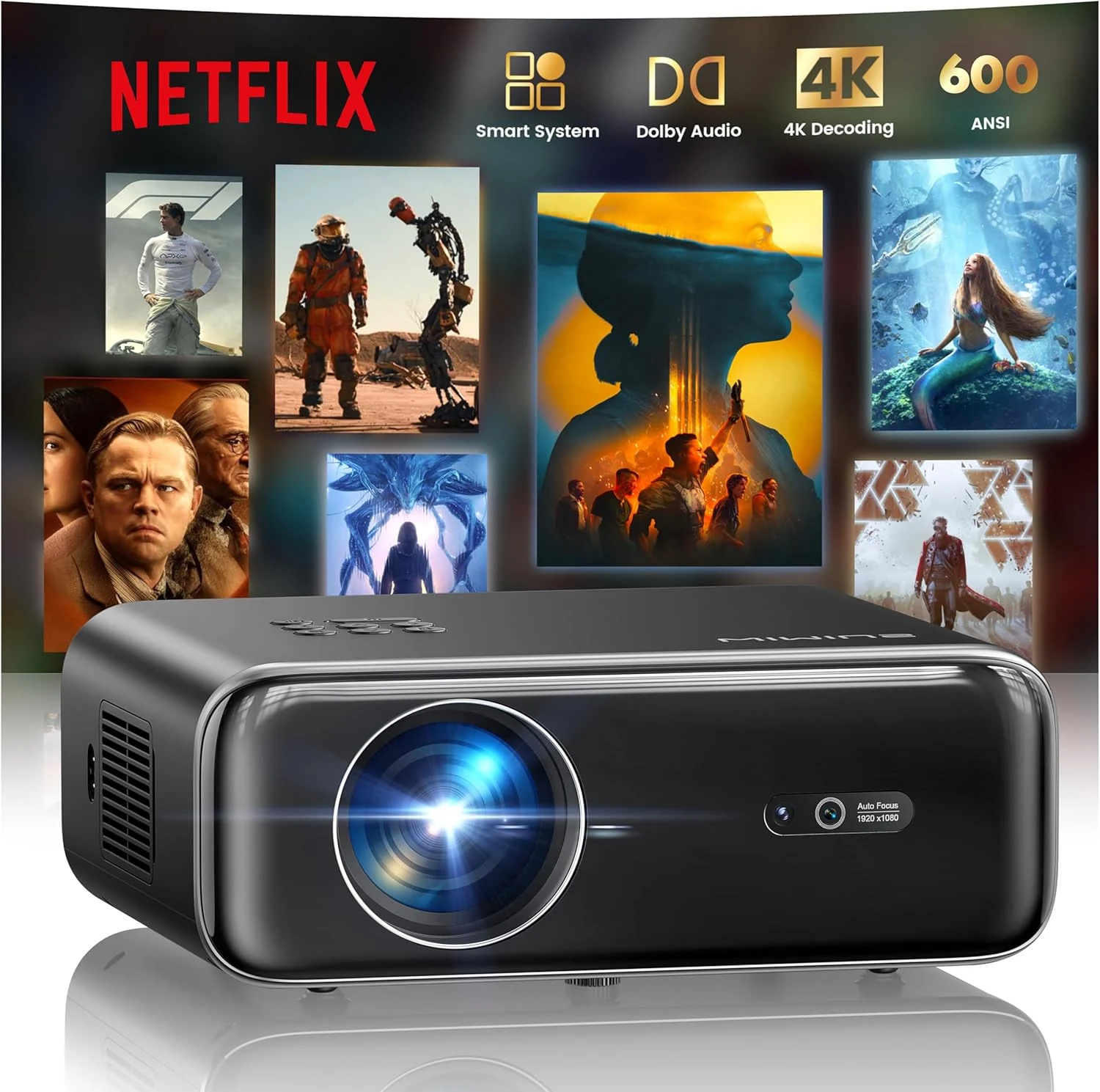 WiMiUS P62 Pro smart outdoor projector with WiFi and Bluetooth