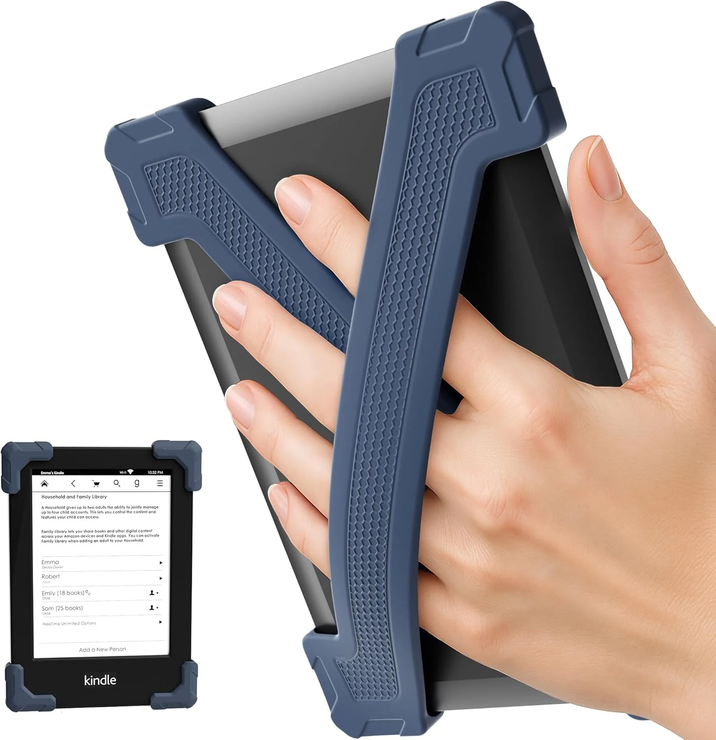 ELETIUO Hand Strap for 6" Kindle/Kobo/Kindle/E-Readers - Paperwhite 7-10 Gen, 2 Pack ergonomic silicone finger grip
