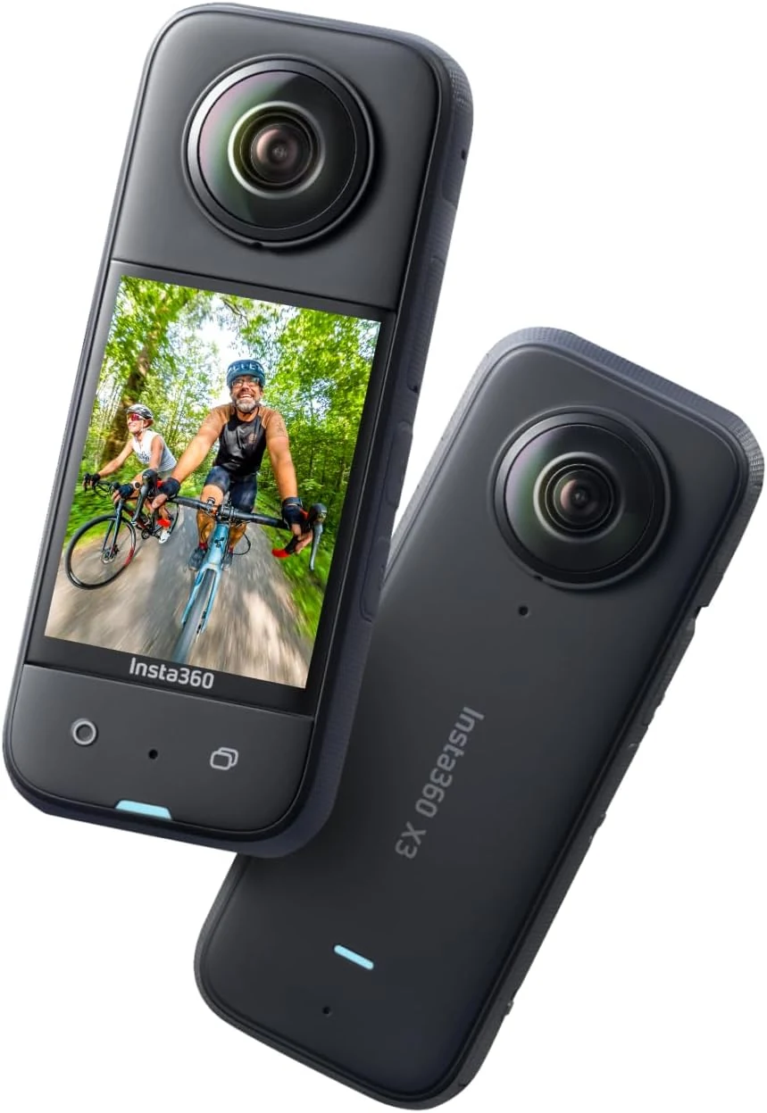 Insta360 X3-360 Action Camera with 5.7K 360 Active HDR Video, 4K Single-Lens Camera, Waterproof, FlowState Stabilization, 2.29" Touchscreen, AI Editing, for Motorcycle, Wintersports and Vlogging