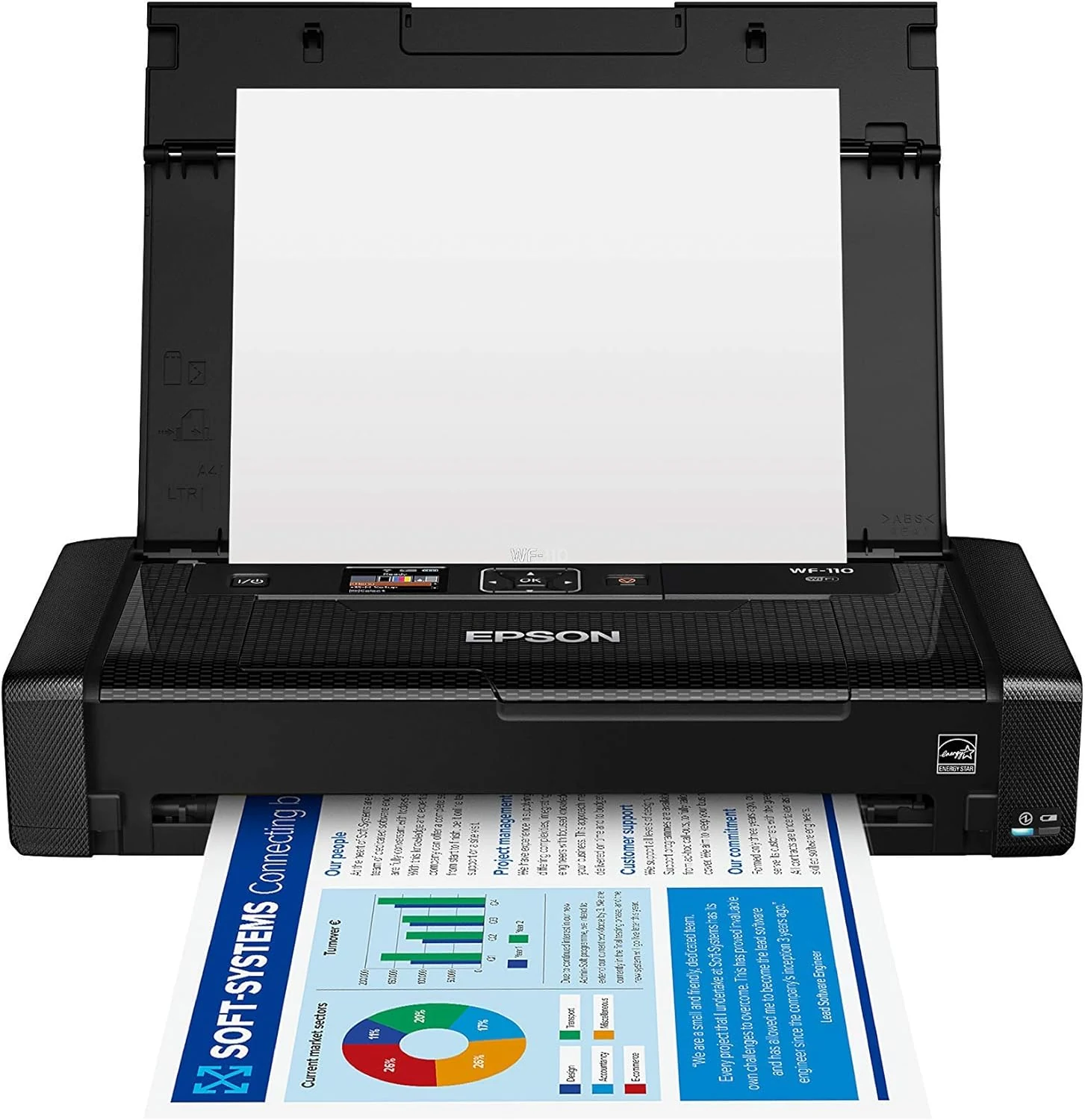 Epson Workforce WF-110 Wireless Color Mobile Printer (Black)