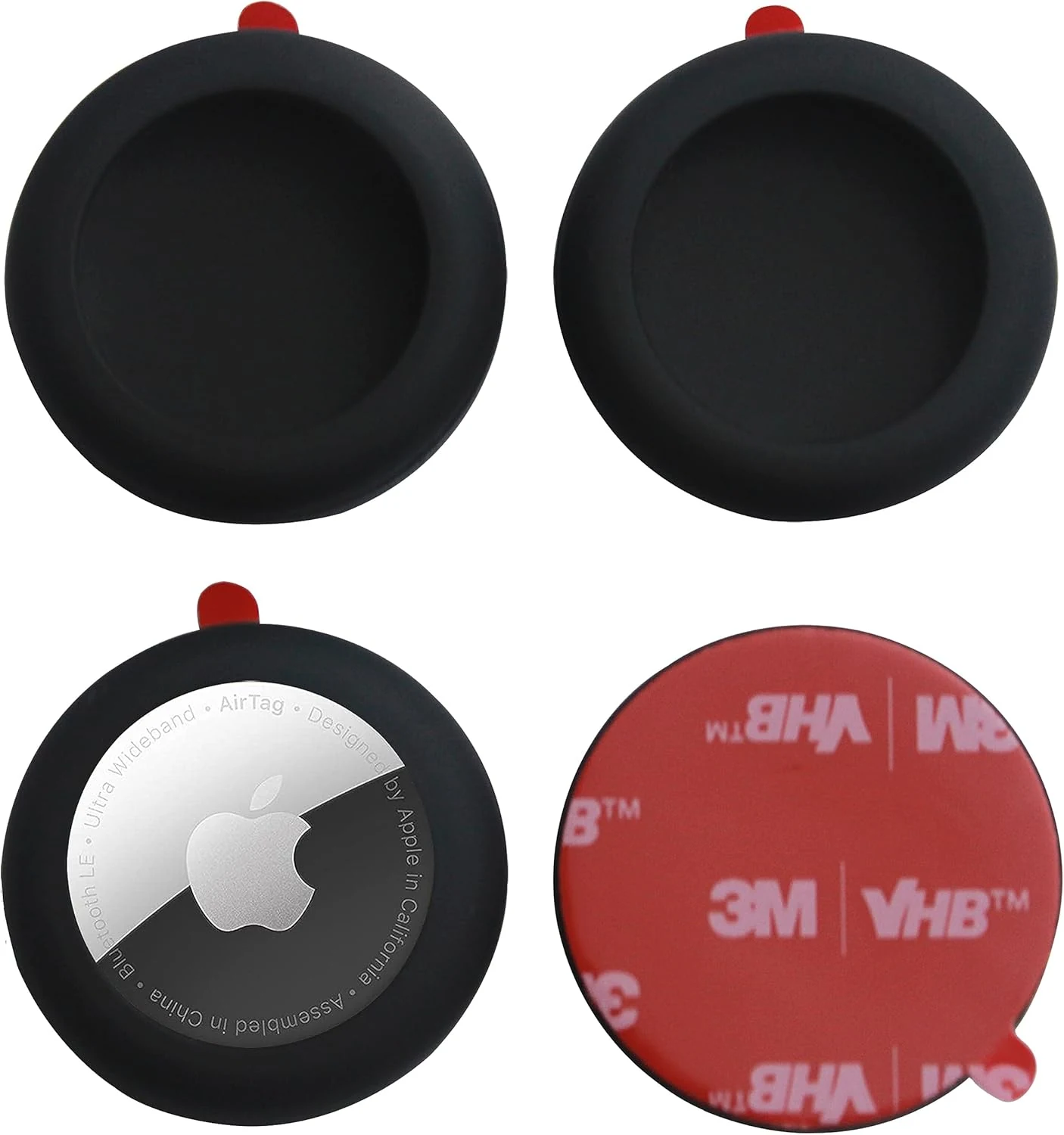 Silicone Case with 3M Strong Adhesive Sticker, 4 Pack Protective Case for Apple Air Tags