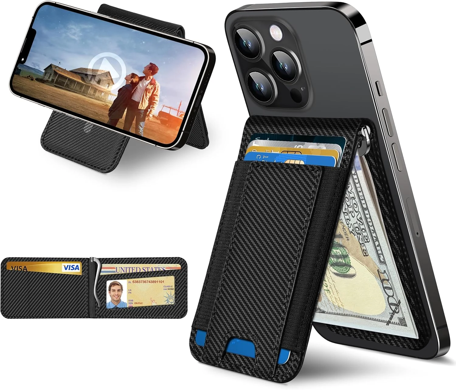 ExtreLife for MagSafe Wallet with Money Clip, Stronger Magnetic Wallet