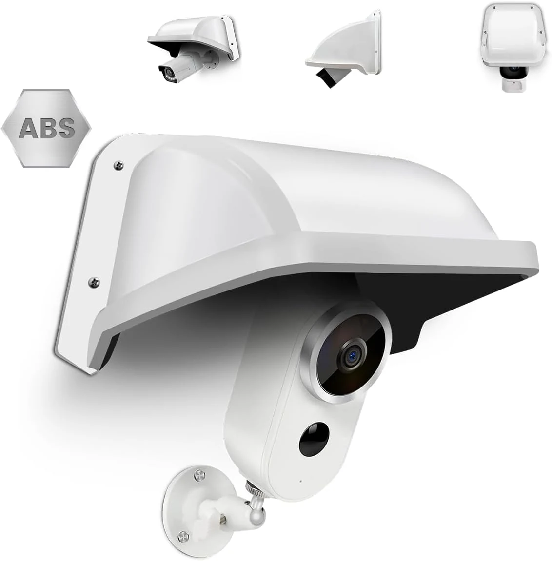 WEILAILIFE Universal Camera Cover Shield Sun Rain, Waterproof Protective Roof for Dome, Bullet Cameras, ABS Plastic Shade Covers (White)