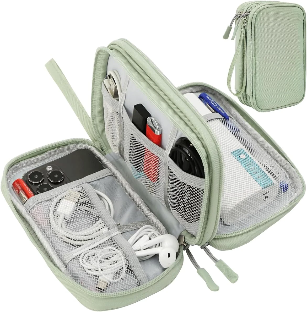 CAAORDKSO Cord Organizer Travel Bag (Mint Green, Medium)