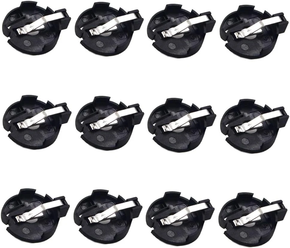 (Pack of 12 CR2032 2025 2015 Battery Holder, Coin Cell Button Socket Holder Case, CR2032 2025 2015 Coin Cell Button Battery Holder with 2 Pin Solder Mounting Lead