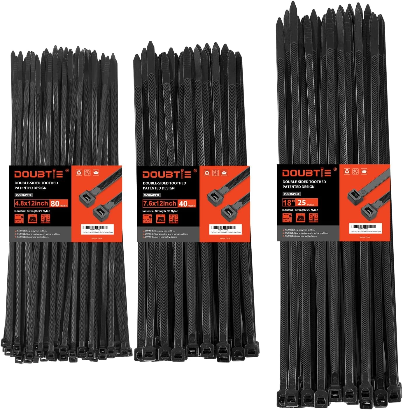 Zip Ties Heavy Duty ，12+12+18 Inch V-Shaped Toothed Double Sided review