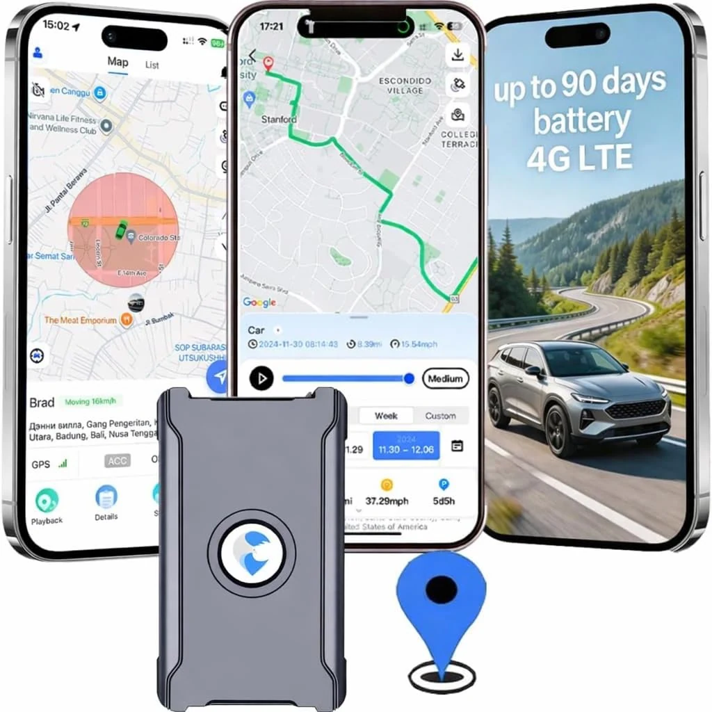 wanwaytech GPS Tracker for Vehicles Cars with Long Battery Life up to 90 Days