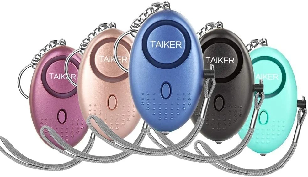 Personal Alarm for Women, 5 Pack 140DB Emergency Self-Defense Security Alarm Keychain with LED Light (Black, Blue, Purple, Rose Gold, Light Green)