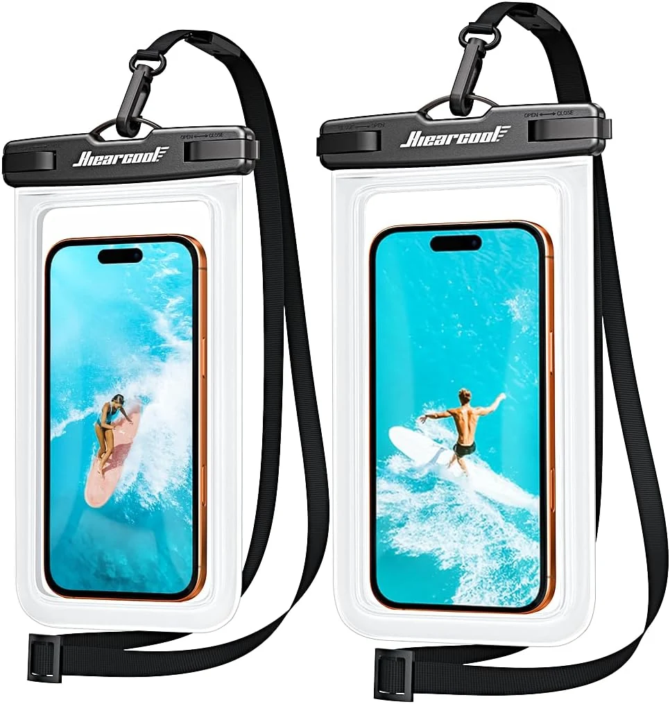 Hiearcool Waterproof Phone Pouch, Waterproof Phone Case with Crossbody Lanyard