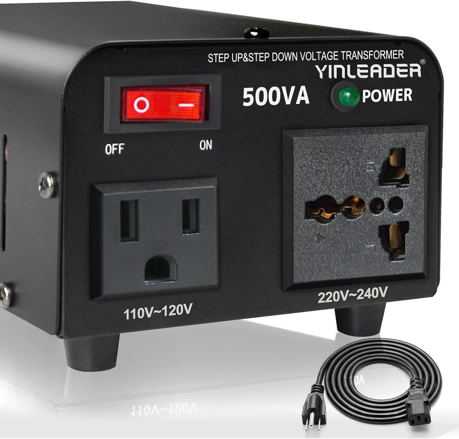 Yinleader 500W Voltage Transformer Power Converter (110V to 220V, 220V to 110V)