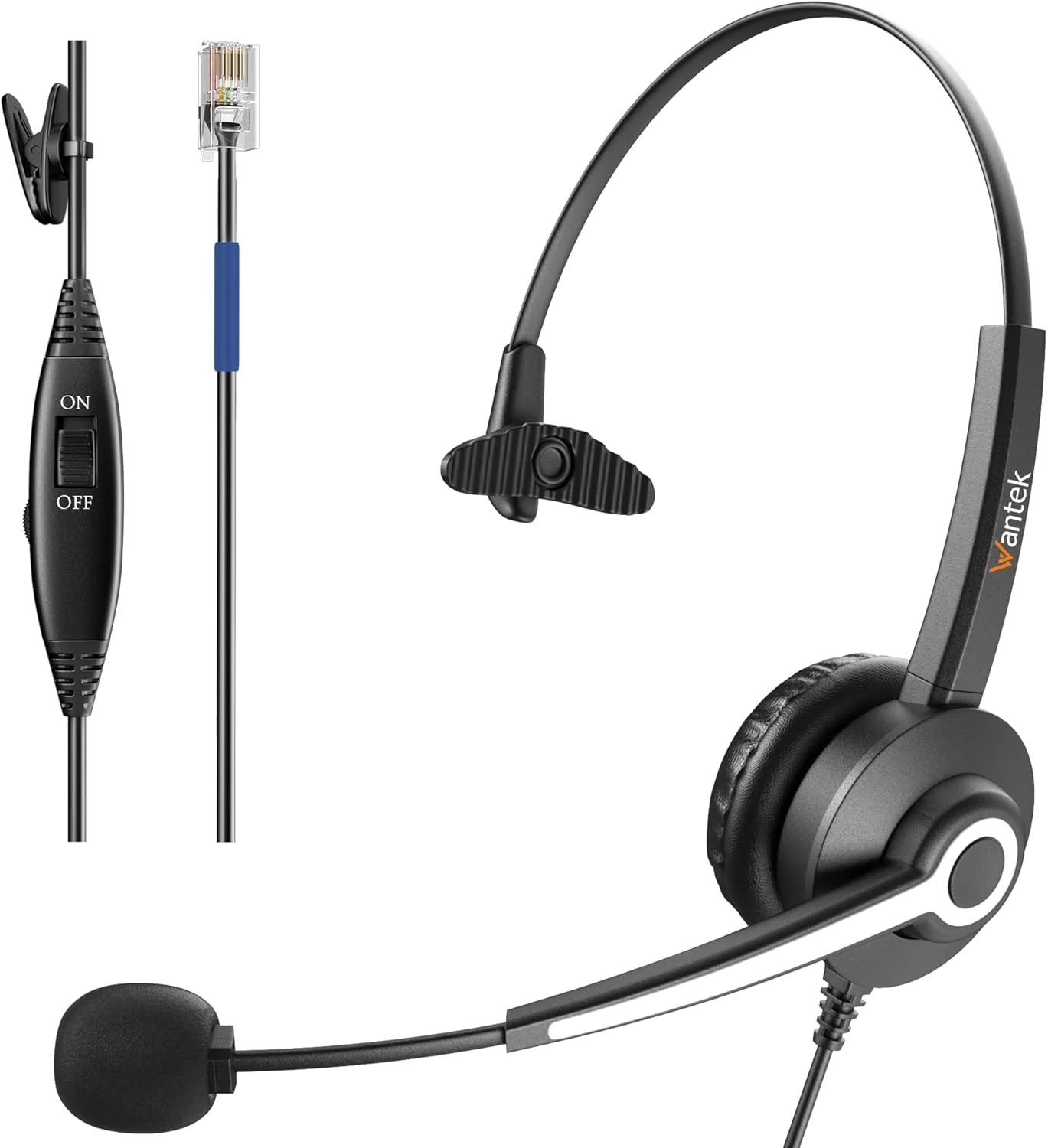 Wantek Cisco Phone Headset for Landline Office Phone,Noise Canceling Microphone and Mute Switch
