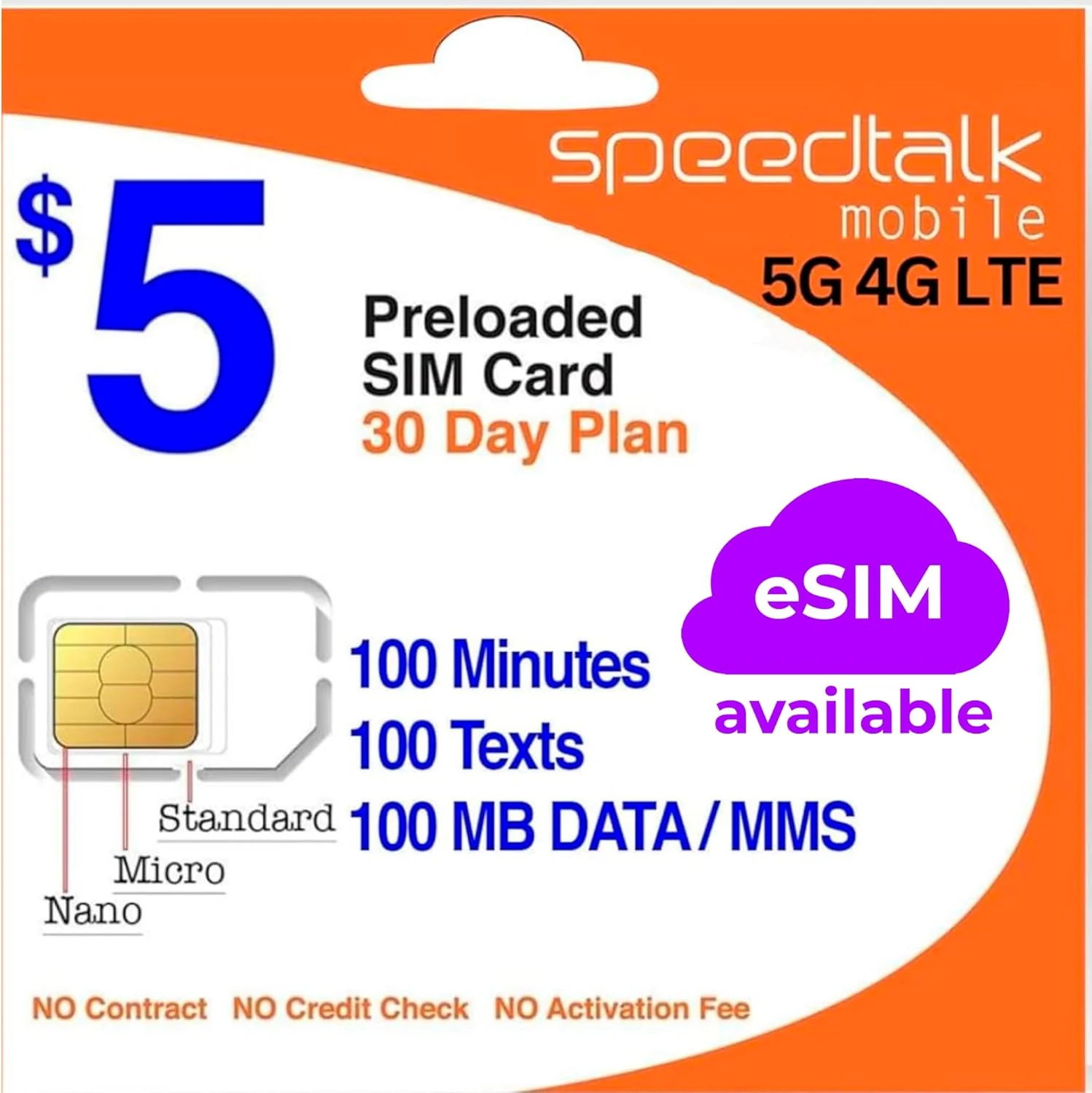 SpeedTalk Mobile $5 Prepaid Wireless Pay Go Plan for Smartphones
