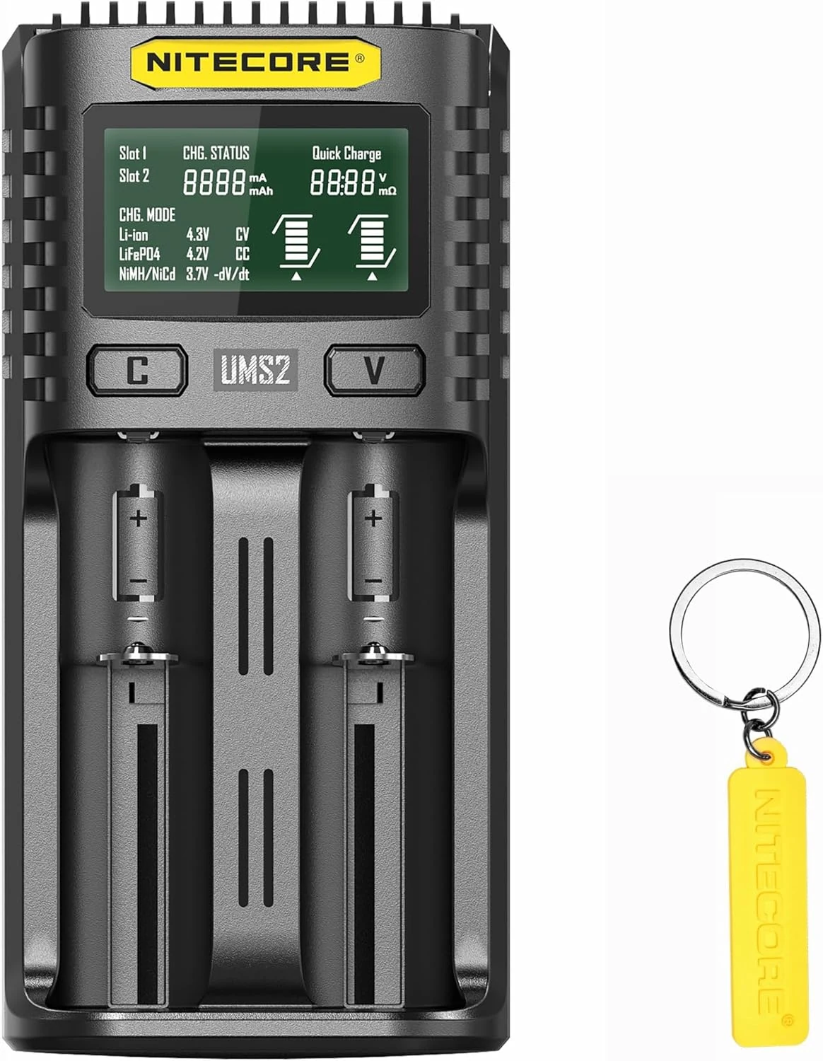 NITECORE UMS2 Intelligent QC Dual-Slot Quick Battery Charger for Li-Ion/IMR/LiFePO4/Ni-MH/Ni-Cd