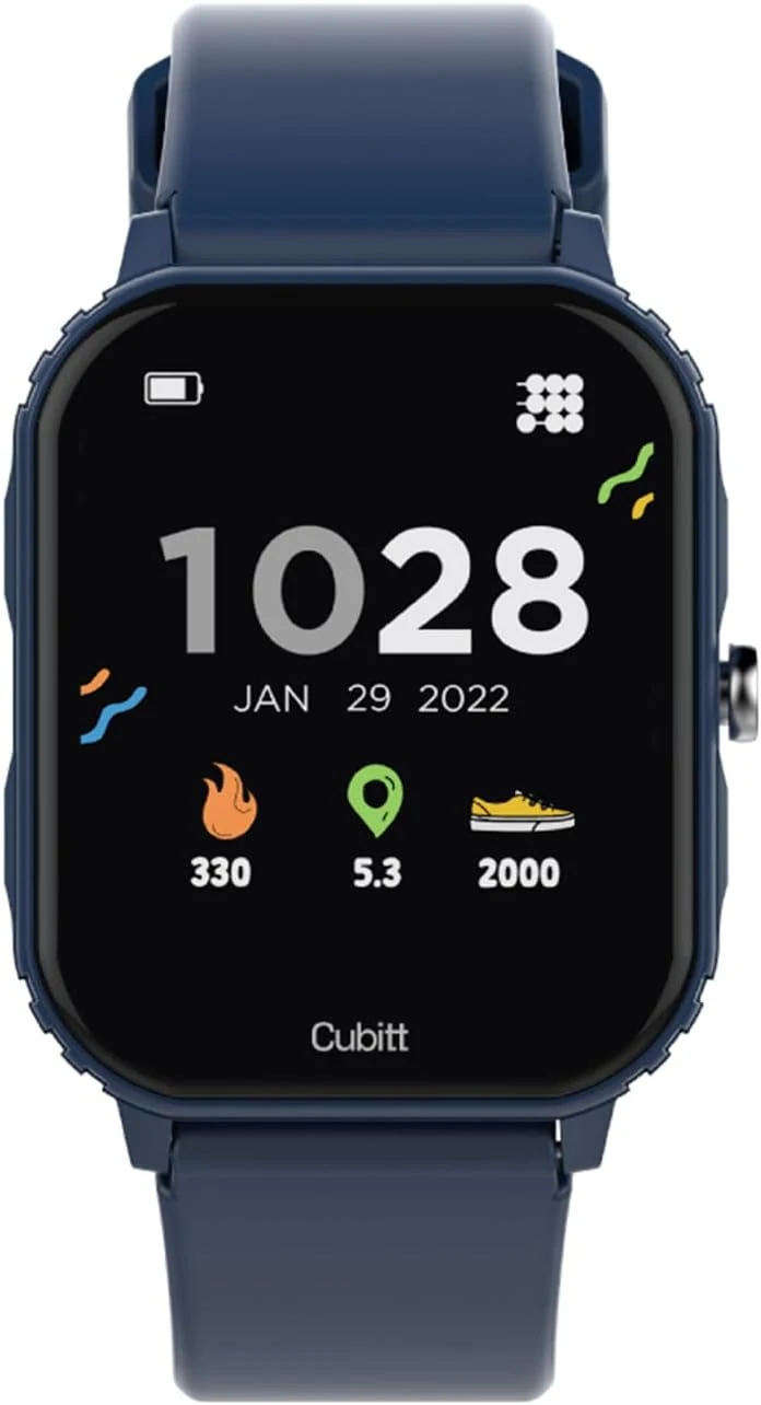 Cubitt Teens Smartwatch – Fitness Tracker for Ages 11–14, 1.85” Touchscreen, 6 Sport Modes, HR & Sleep Monitor, Built-in Games, Parental Lock, IP68 Water Resistance, 7-Day Battery, Deepest Blue