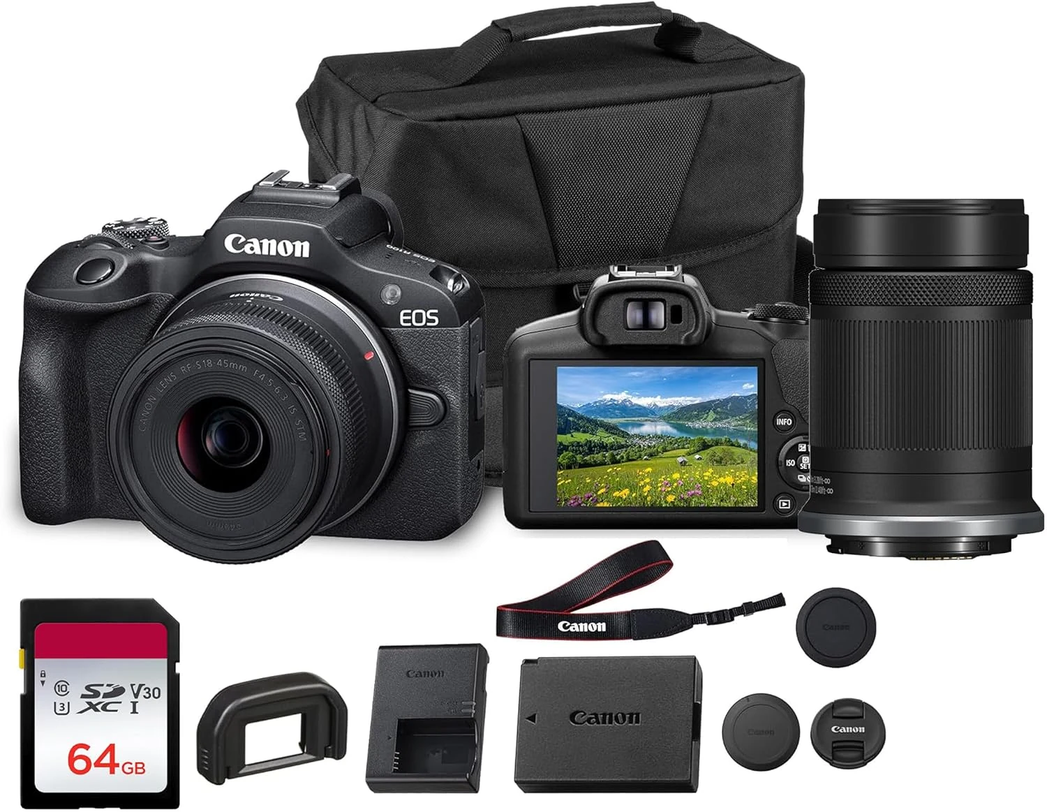 Canon EOS R50 Mirrorless Camera with 18-45mm & 55-210mm RF-S Lenses