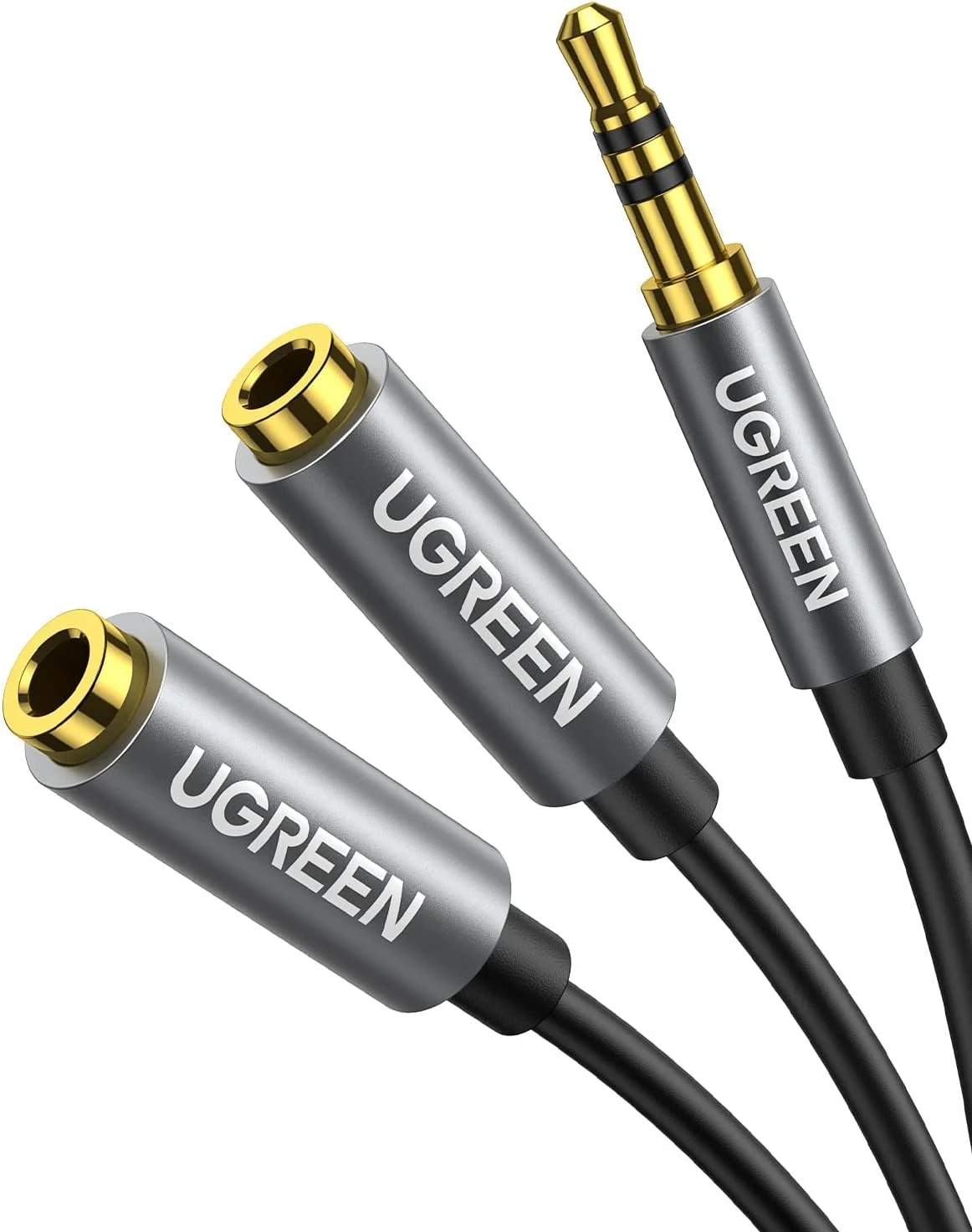 UGREEN Headphone Splitter 3.5mm Audio Stereo Y Splitter Aux Extension Cable Male to Female Dual Headphone Jack Adapter