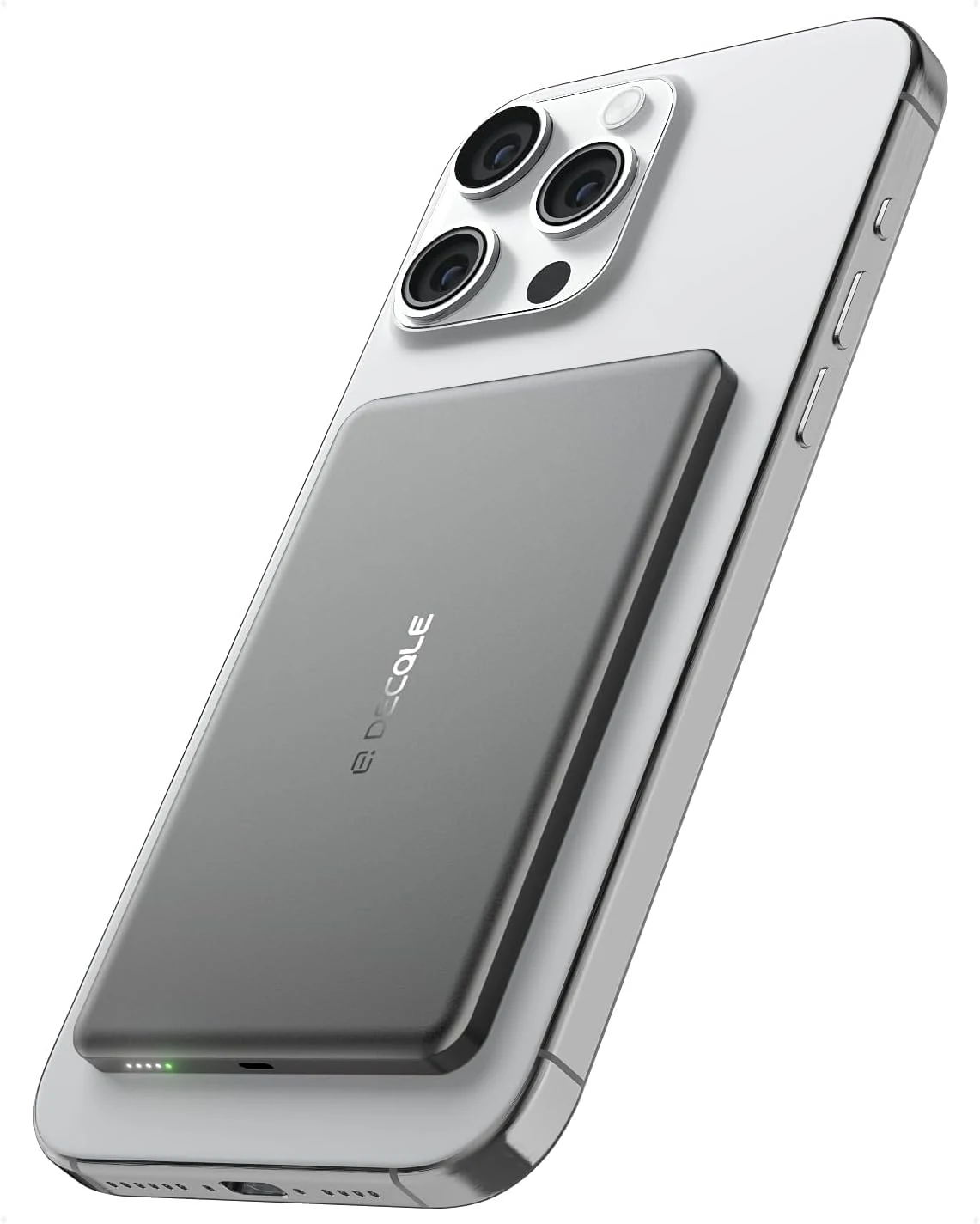 “Air” Power Bank for MagSafe 5000mAh, Ultra Slim Magnetic Wireless Portable Battery Charger Case with USB-C Cable, Compatible with iPhone 17/16/15/14/13/12 Series Only (Grey)