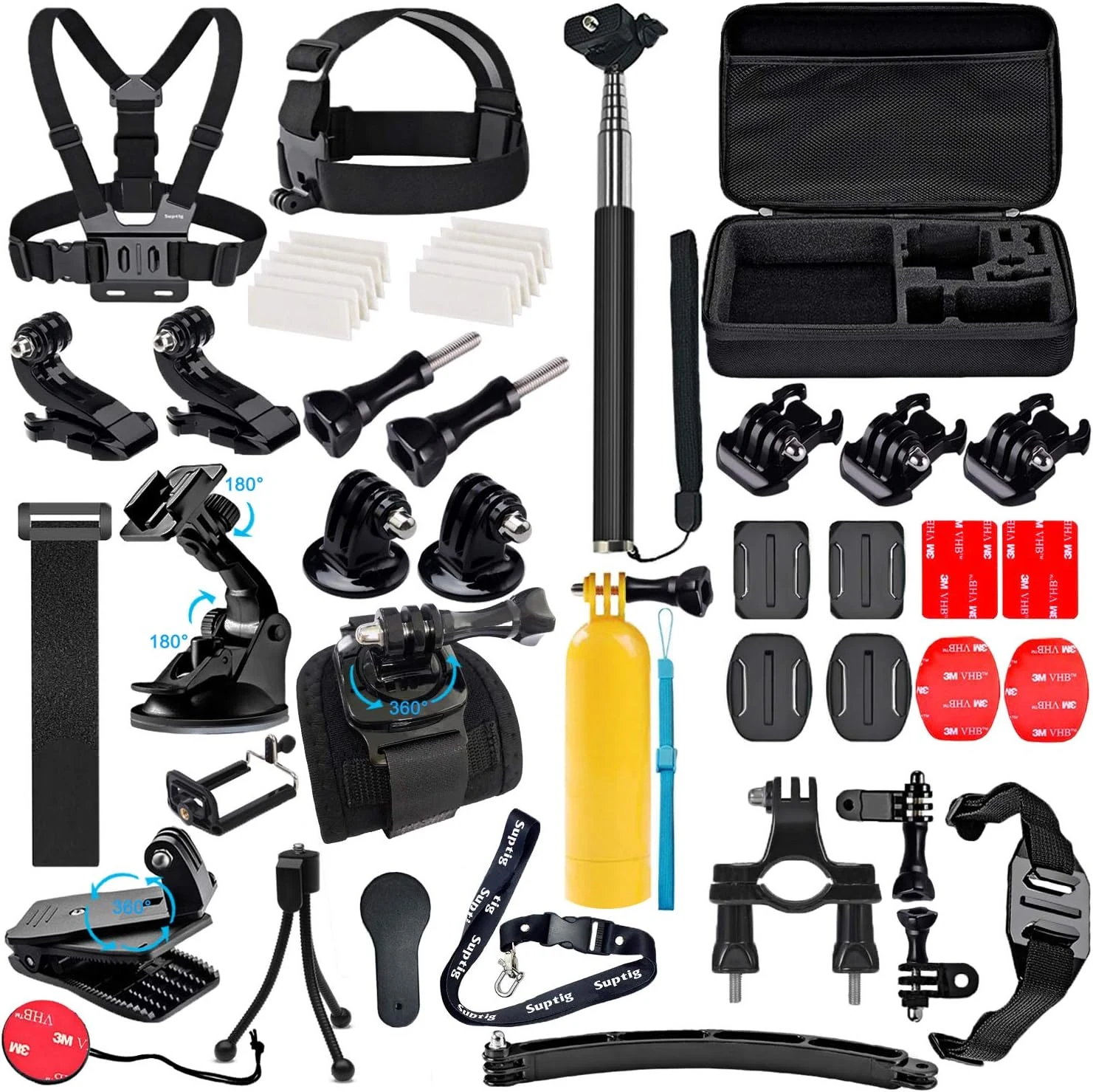 Suptig Accessories Kit Compatible for Gopro Mission Gopro Hero 13/Hero12/11/10/9/8/7/6/5/4/3/2/Session