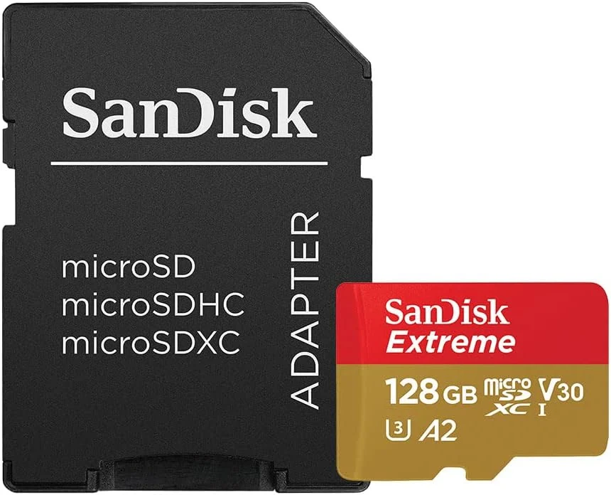 SanDisk 128GB Extreme microSDXC UHS-I Memory Card with Adapter (SDSQXA1-128G-GN6MA)
