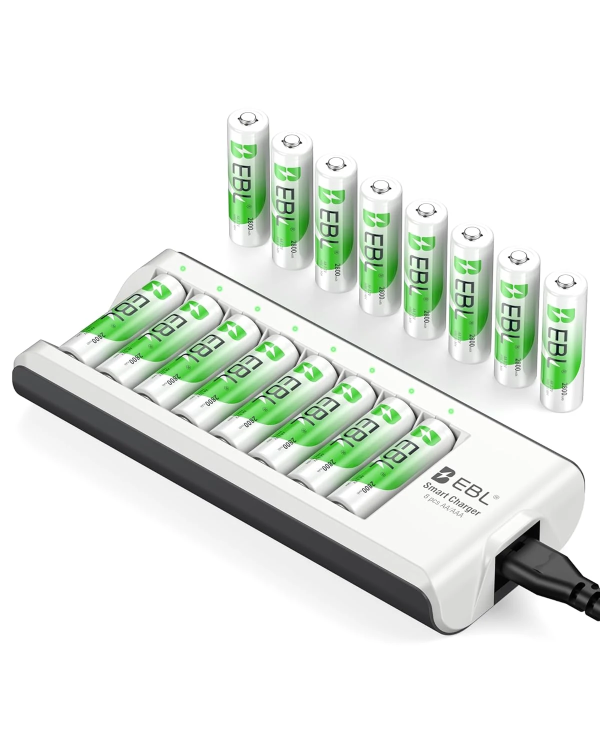 EBL AA Rechargeable Batteries,16-Pack Double A Battery (ProCyco 2800mAh) with AA AAA Battery Charger