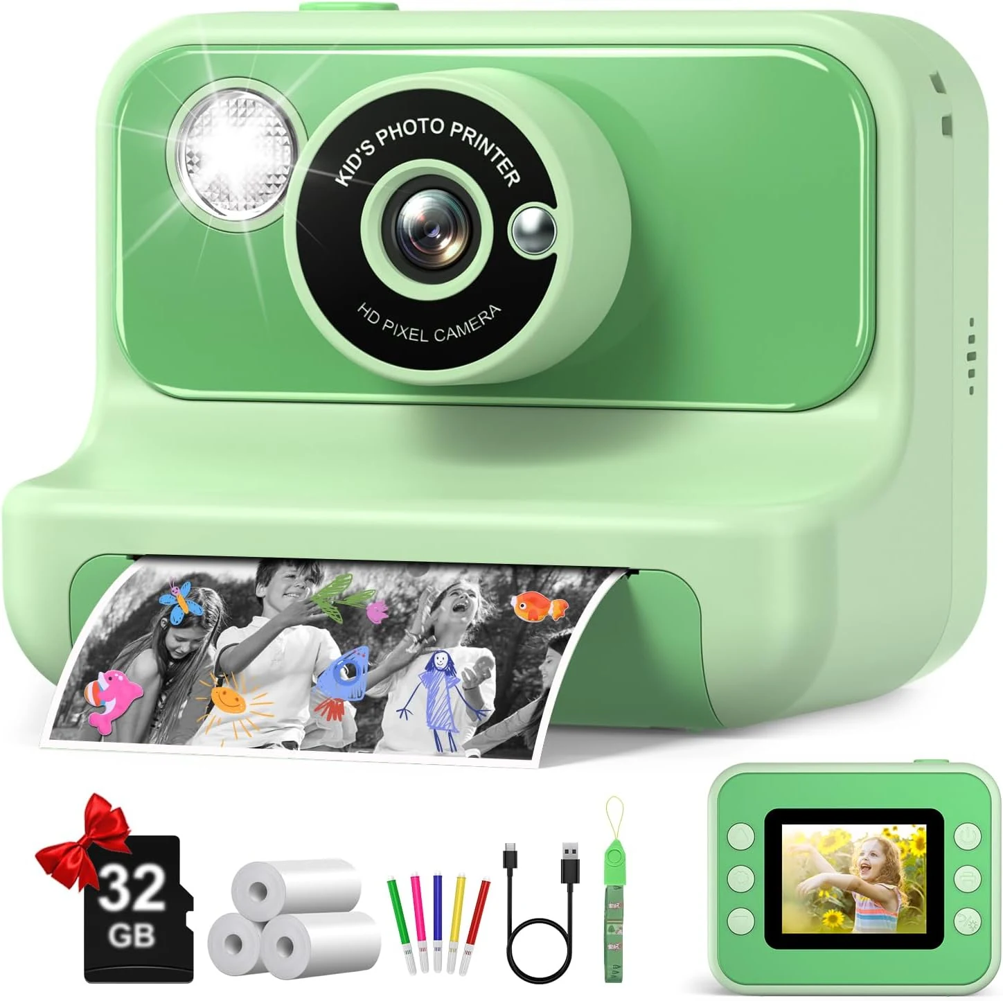 Kids Camera Instant Print, Christmas Birthday Gifts for Girls and Boys
