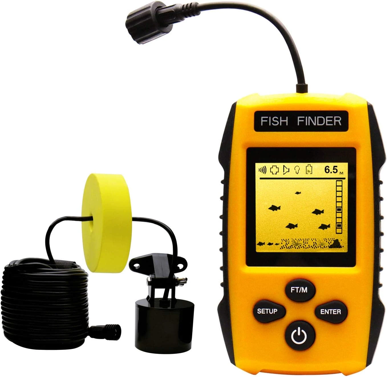Yoocylii Handheld Fish Finder Portable Fishing Kayak Fishfinder Fish Depth Finder