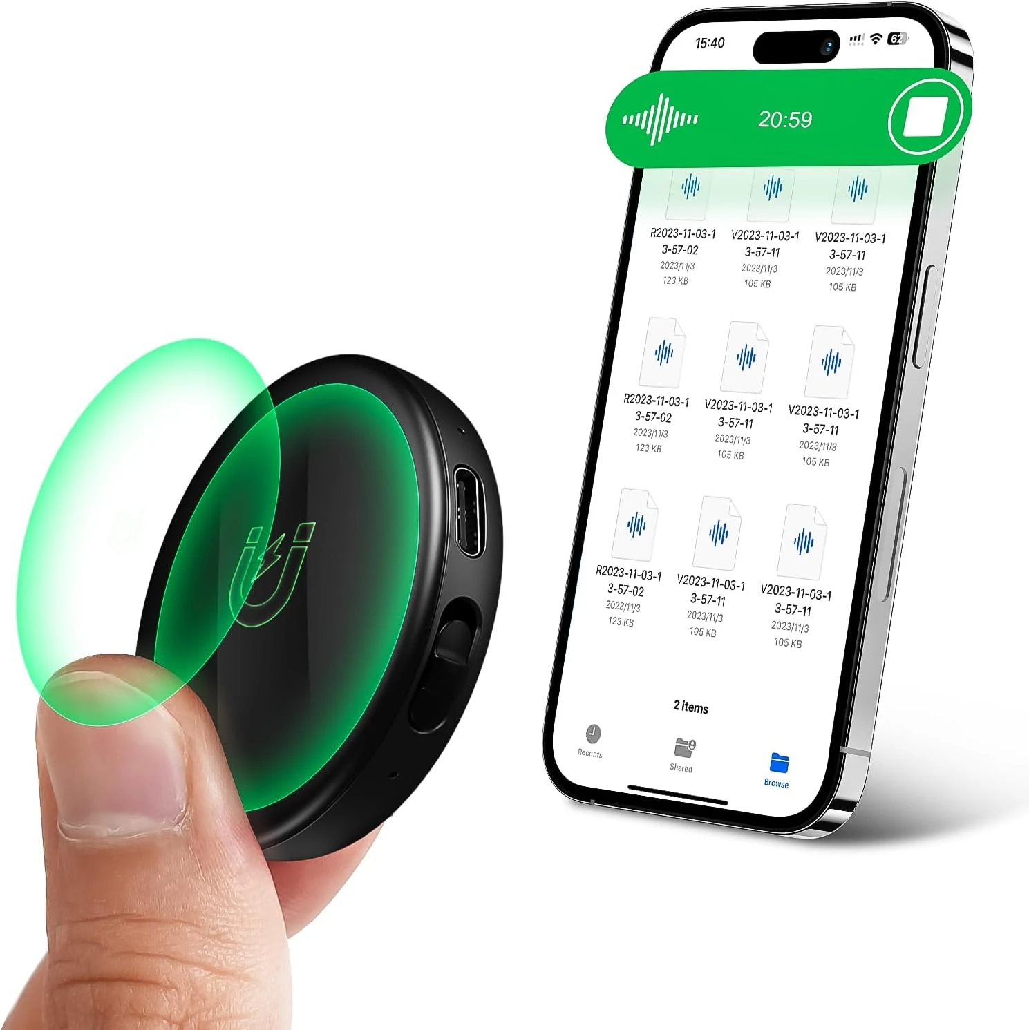 64GB Magnetic Voice Activated Recorder