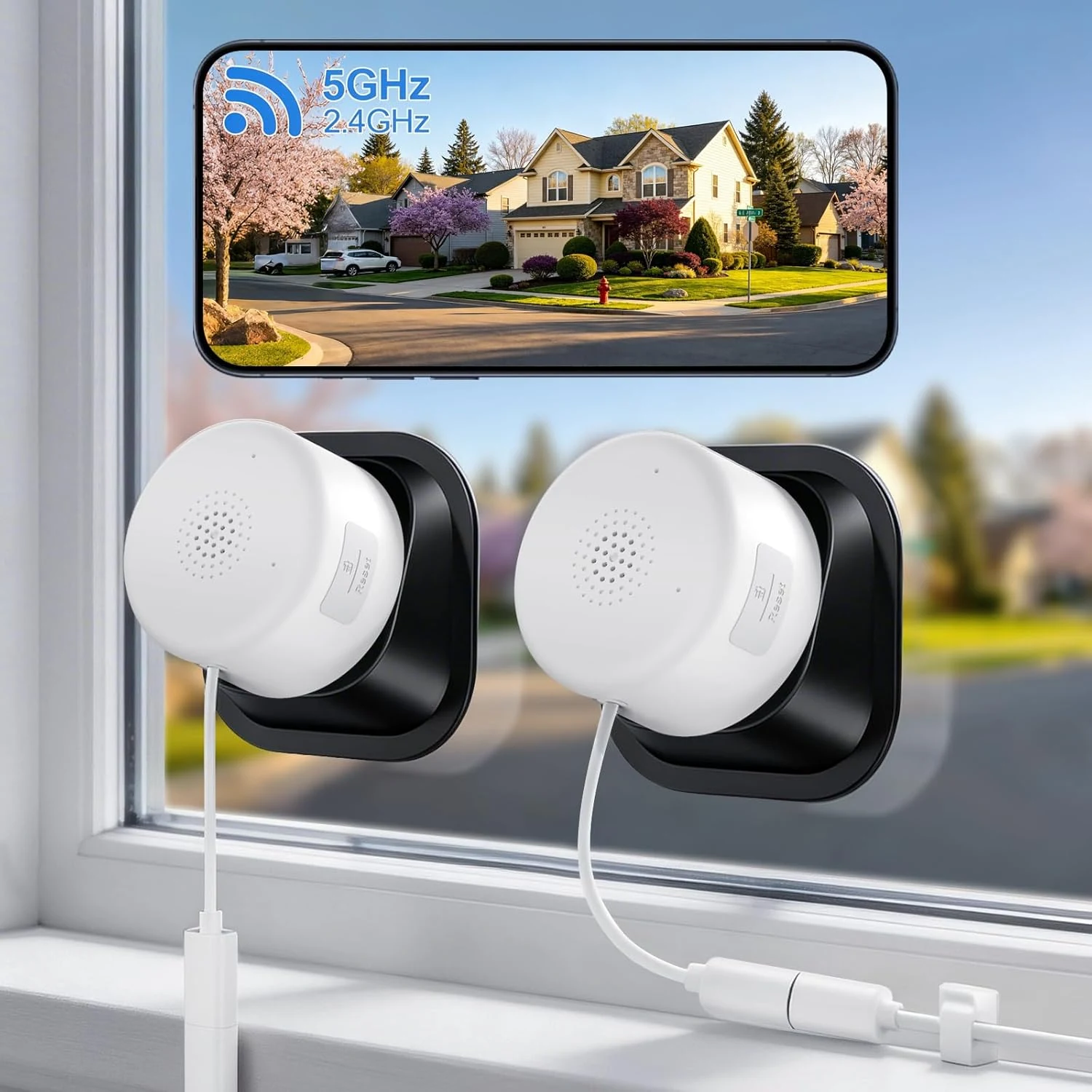 2K No-Drill Window Security Cameras, 2Packs Magnetic Cameras for Home review