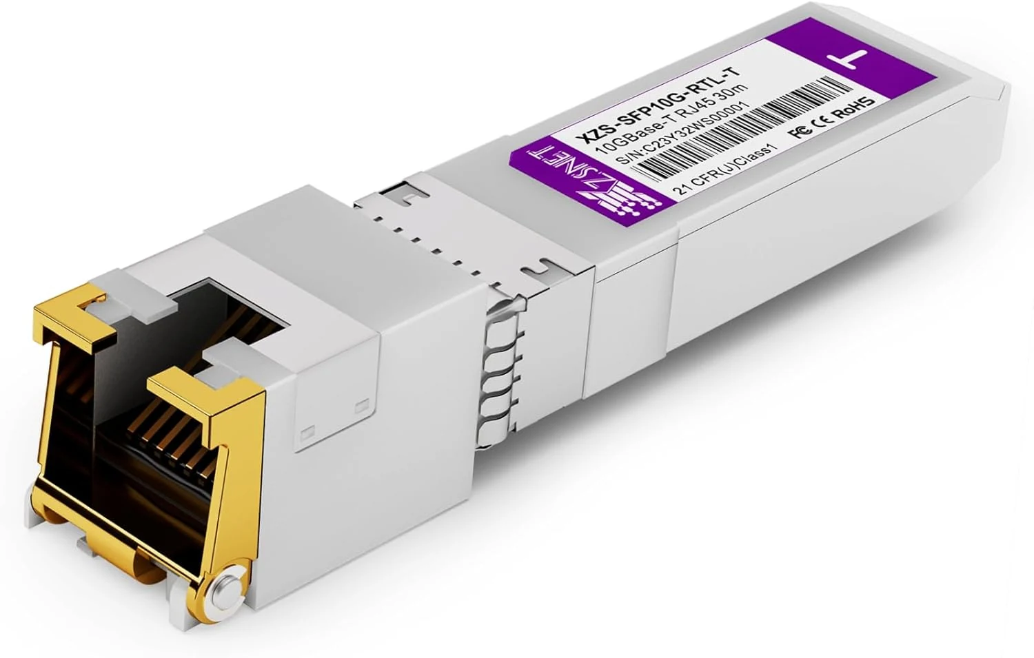10GBASE-T SFP+ to RJ45 Transceiver, 1/2.5/5/10G Multi-Rate Copper SFP+ to Ethernet Module (XZSNET)