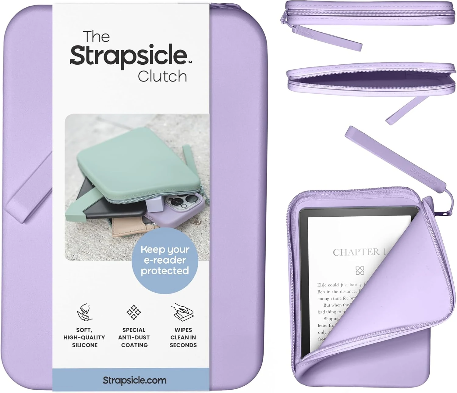 Strapsicle Silicone Clutch for Kindle & E-Readers – Multi-Purpose Bag for Phone, Wallet & Keys
