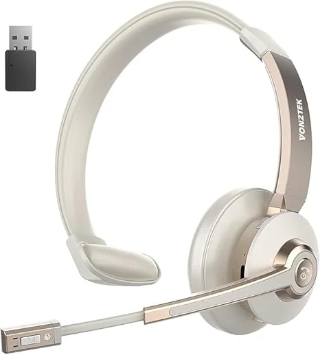 Vonztek BT783BJ-DG Wireless Headset (Single Ear, Bluetooth 5.0 + USB Dongle)